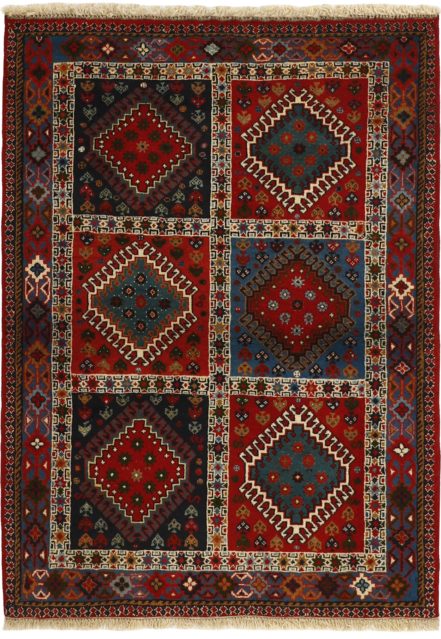 blue Authentic persian rug with a traditional design