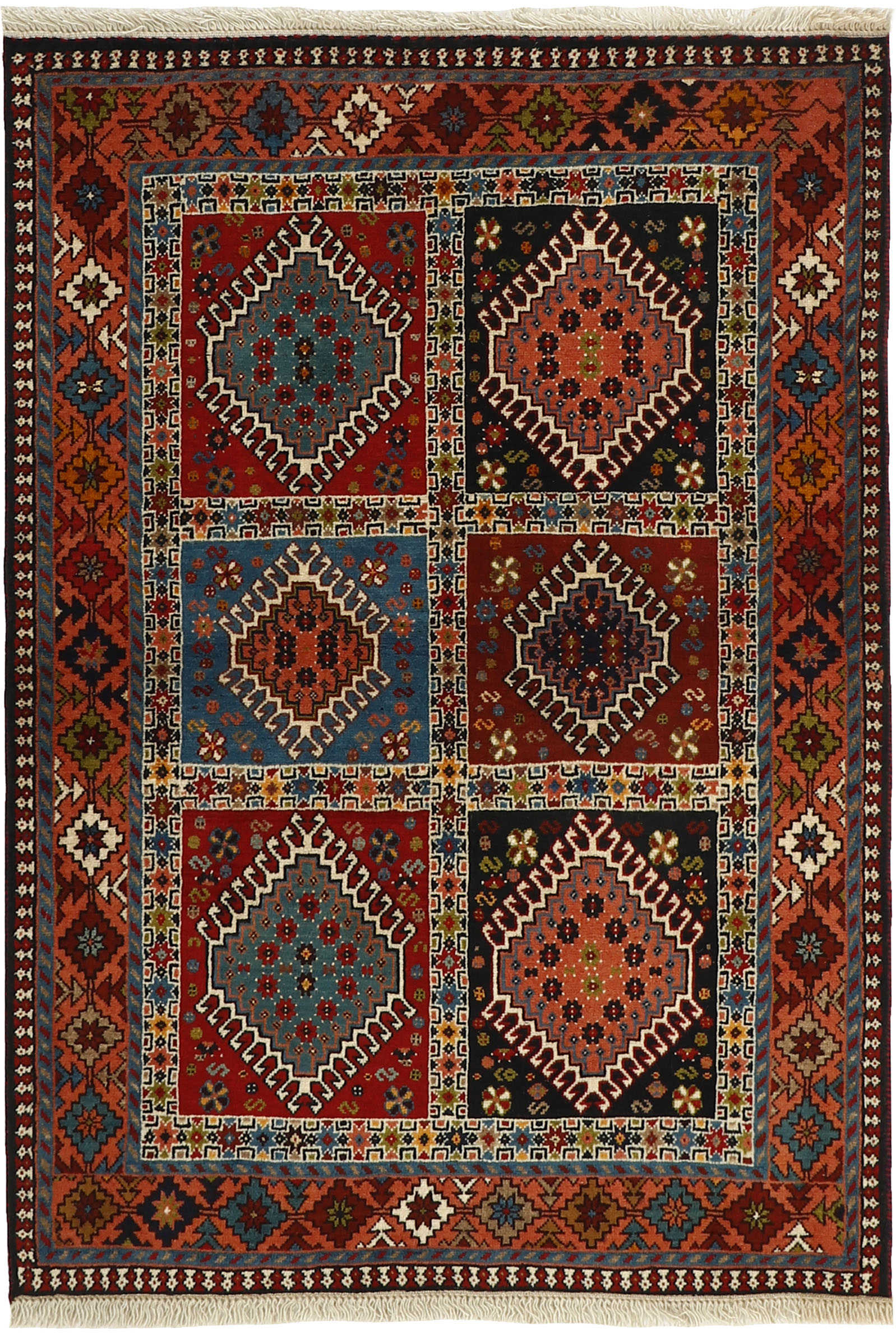 blue Authentic persian rug with a traditional design