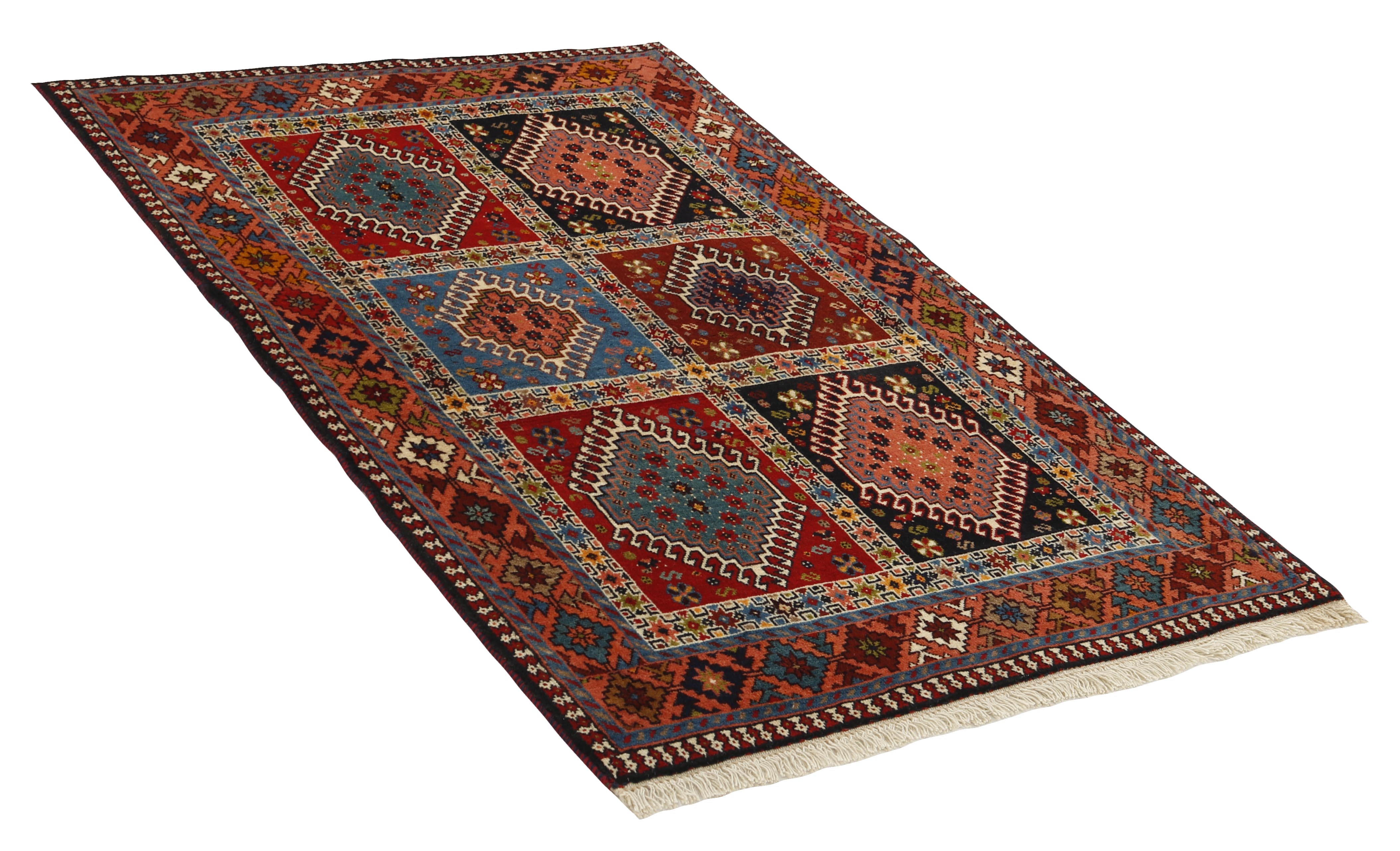blue Authentic persian rug with a traditional design