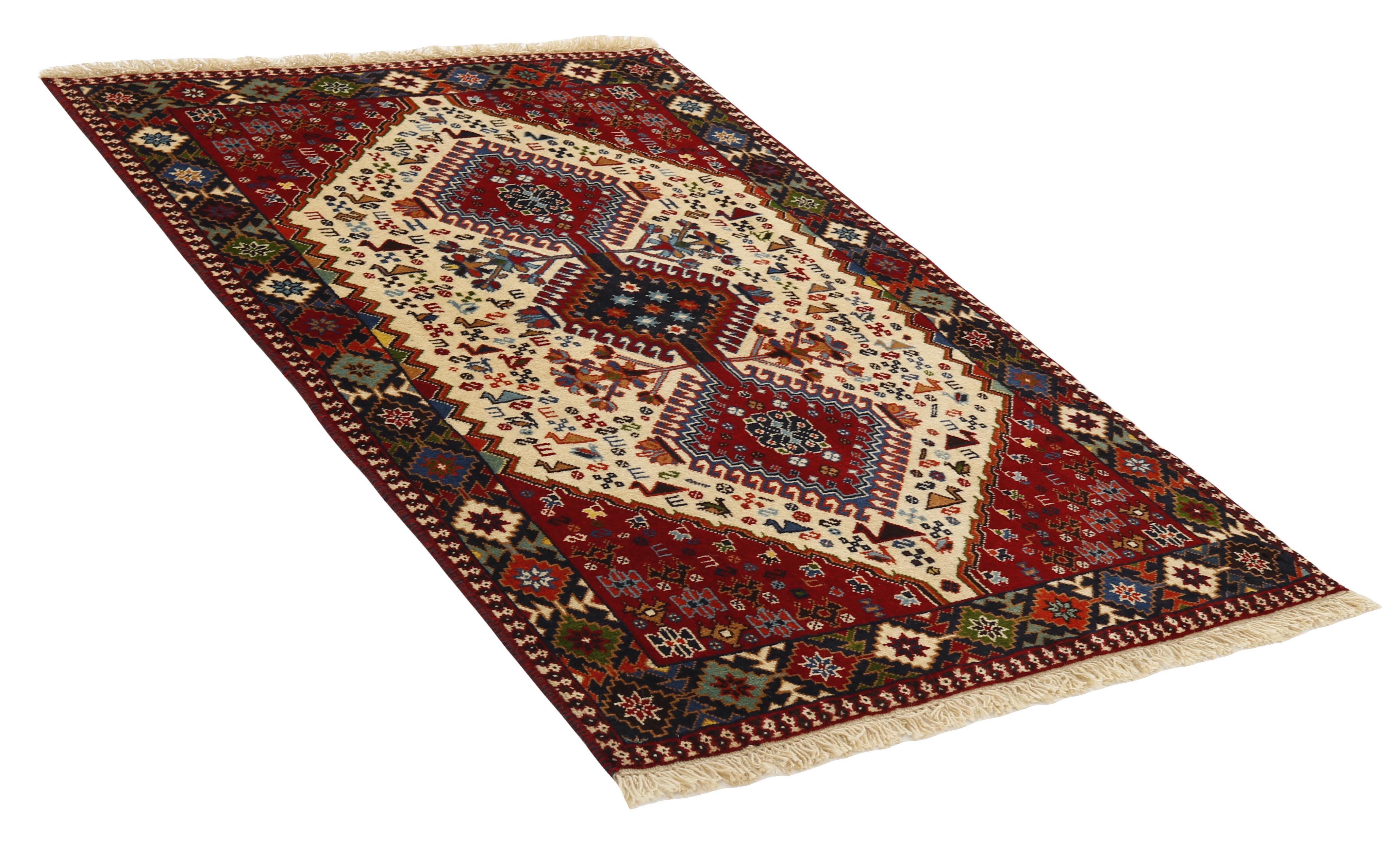 multicolour Authentic persian rug with a traditional design