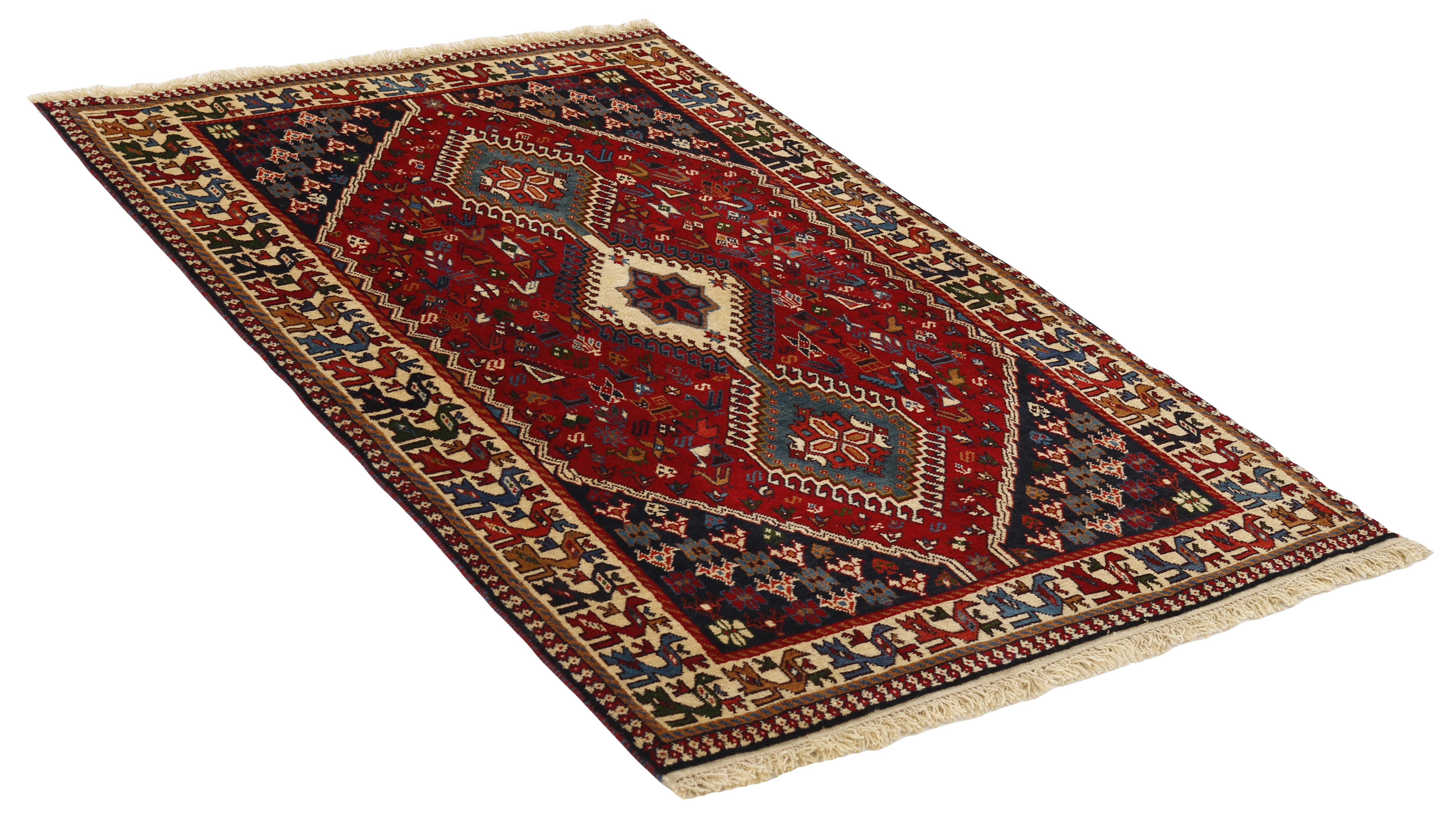 multicolour Authentic persian rug with a traditional design