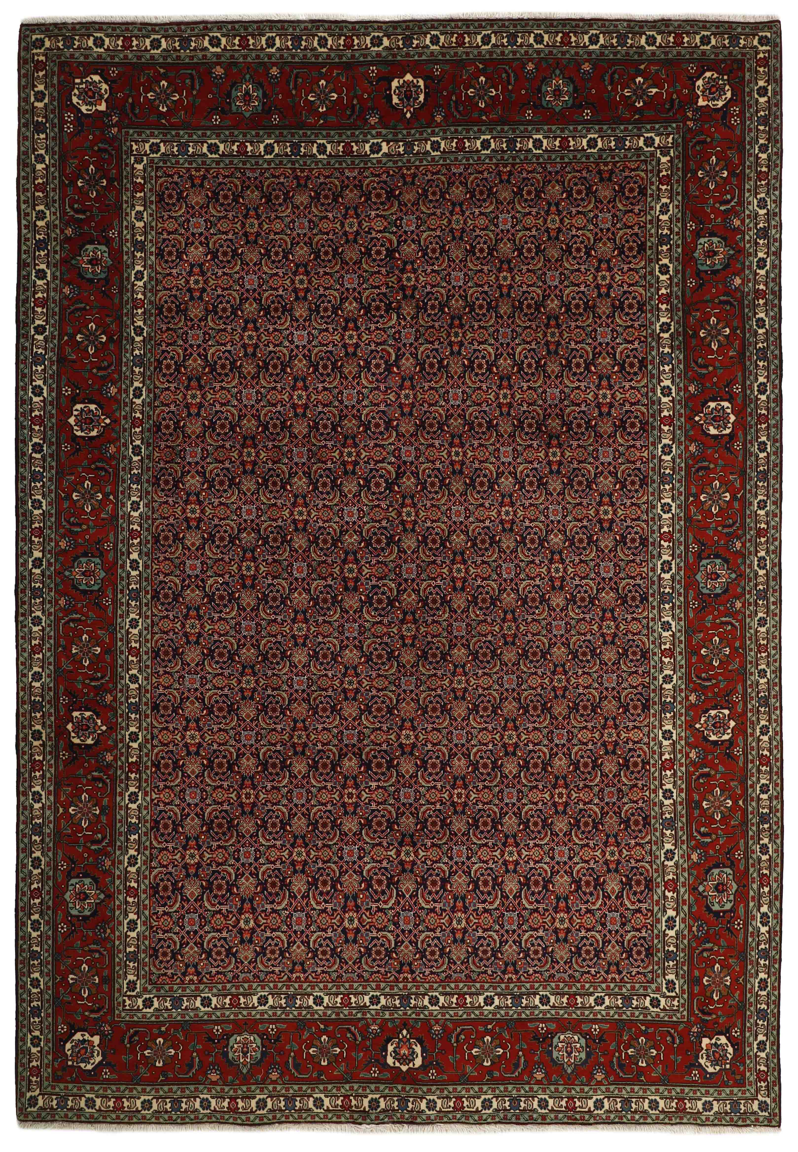 Authentic persian rug with traditional floral design in red