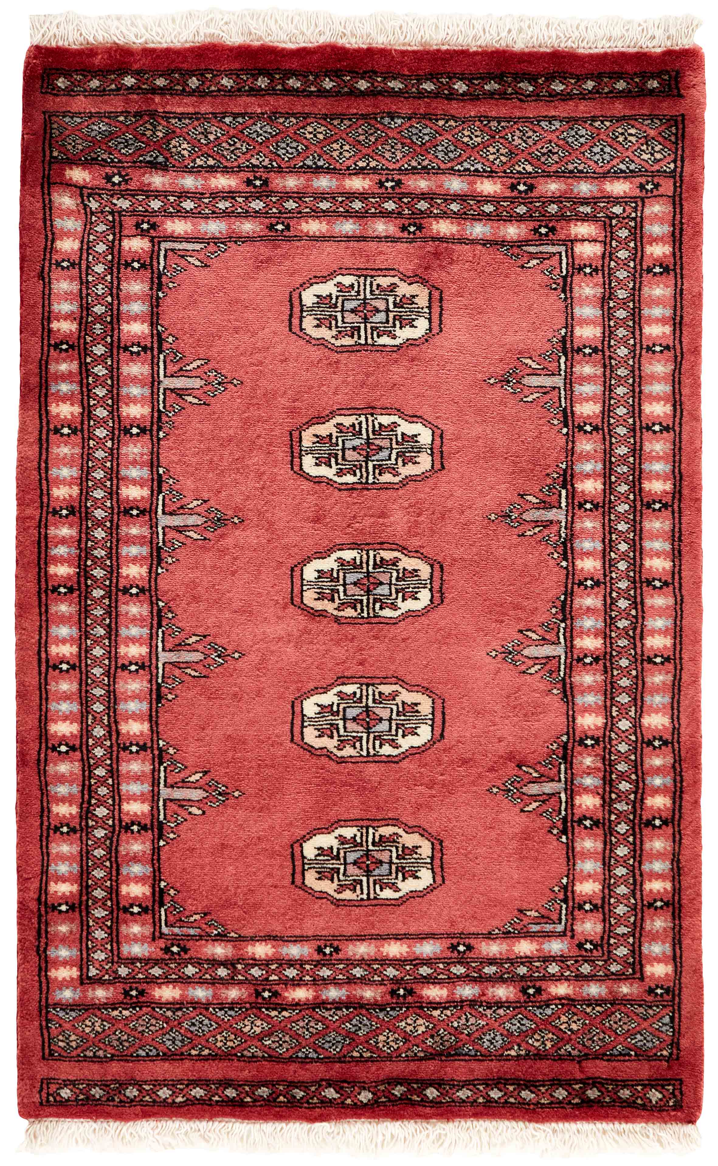 pink oriental rug with traditional pattern