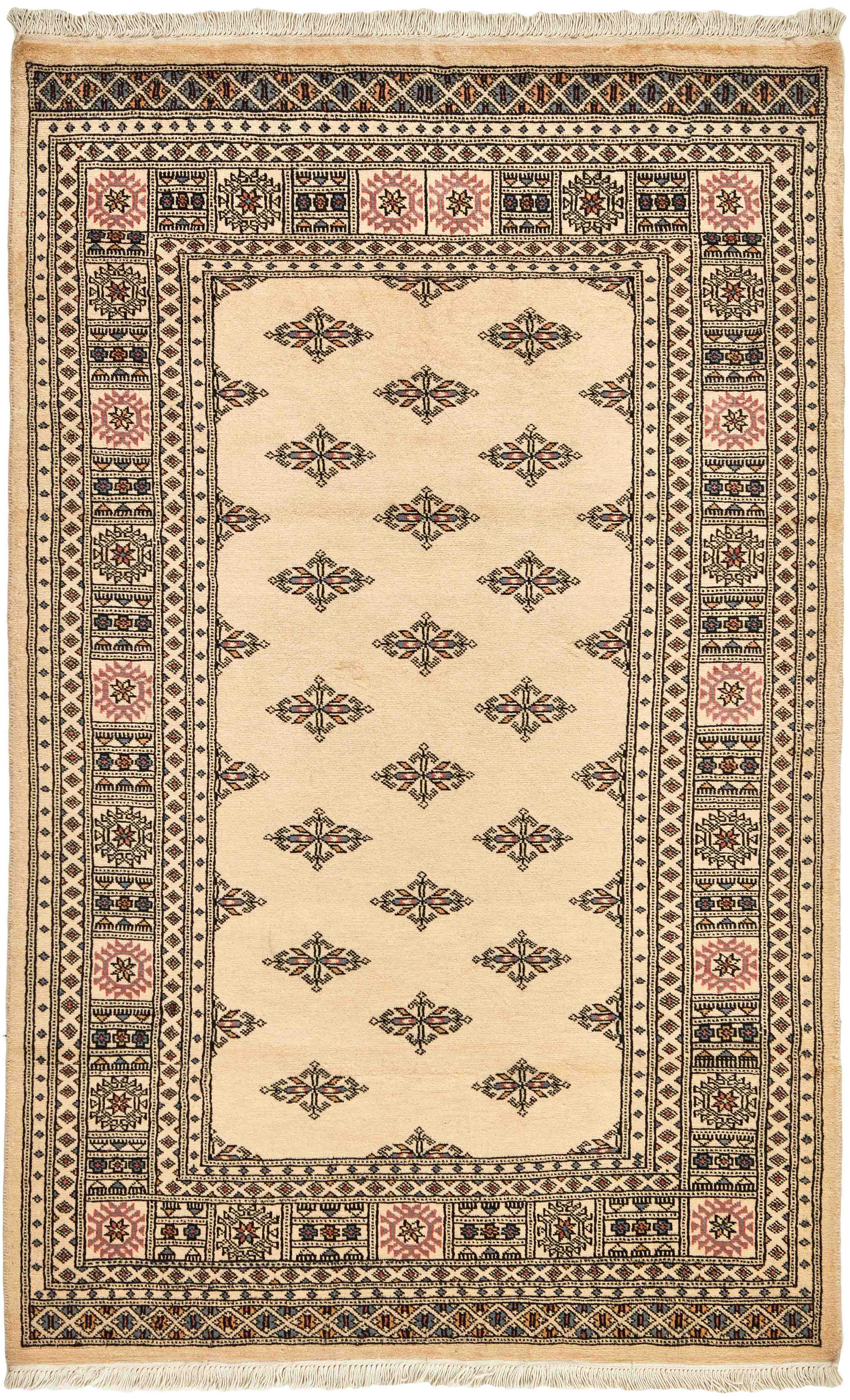beige oriental rug with traditional pattern