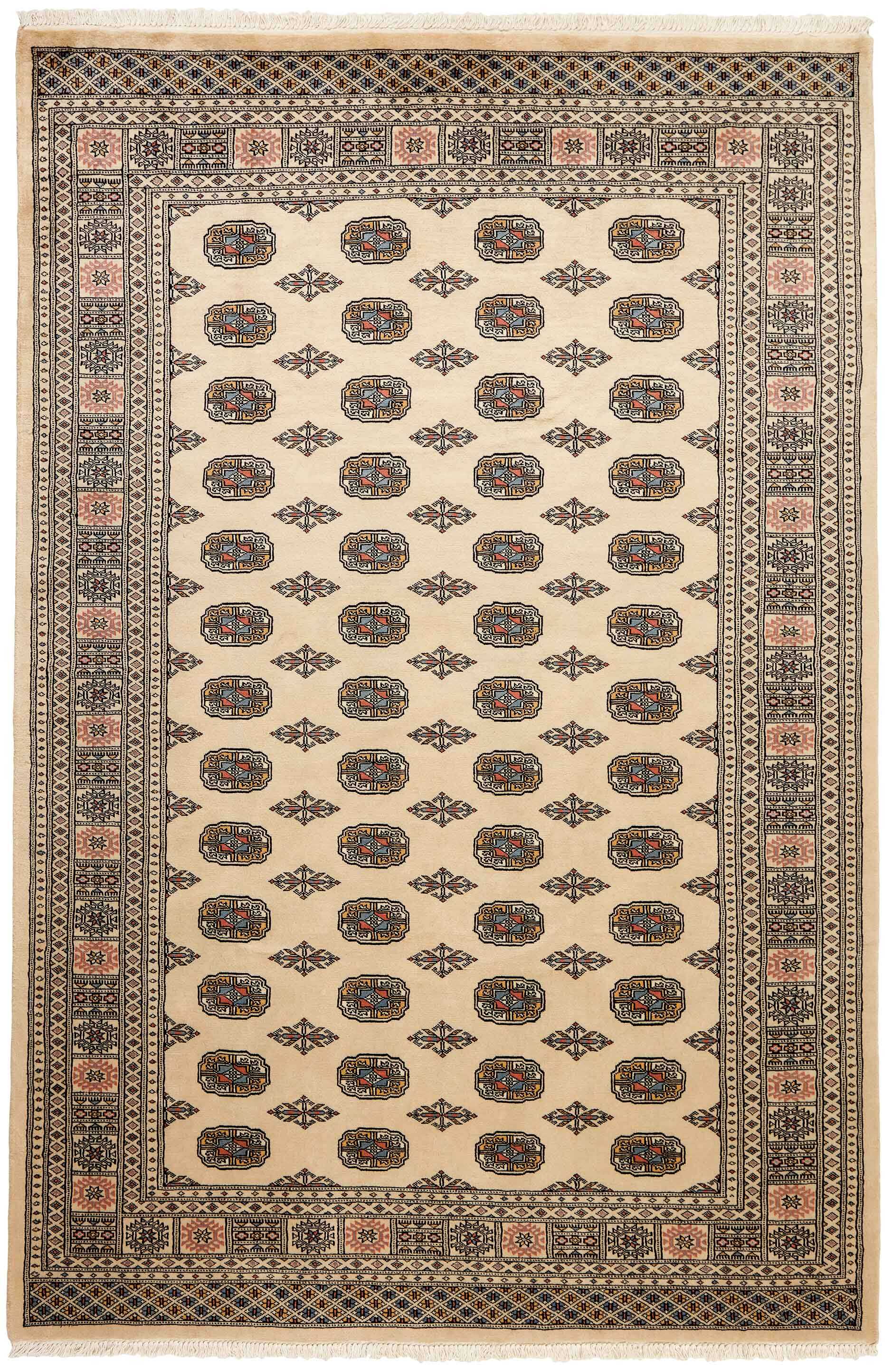 beige oriental rug with traditional pattern