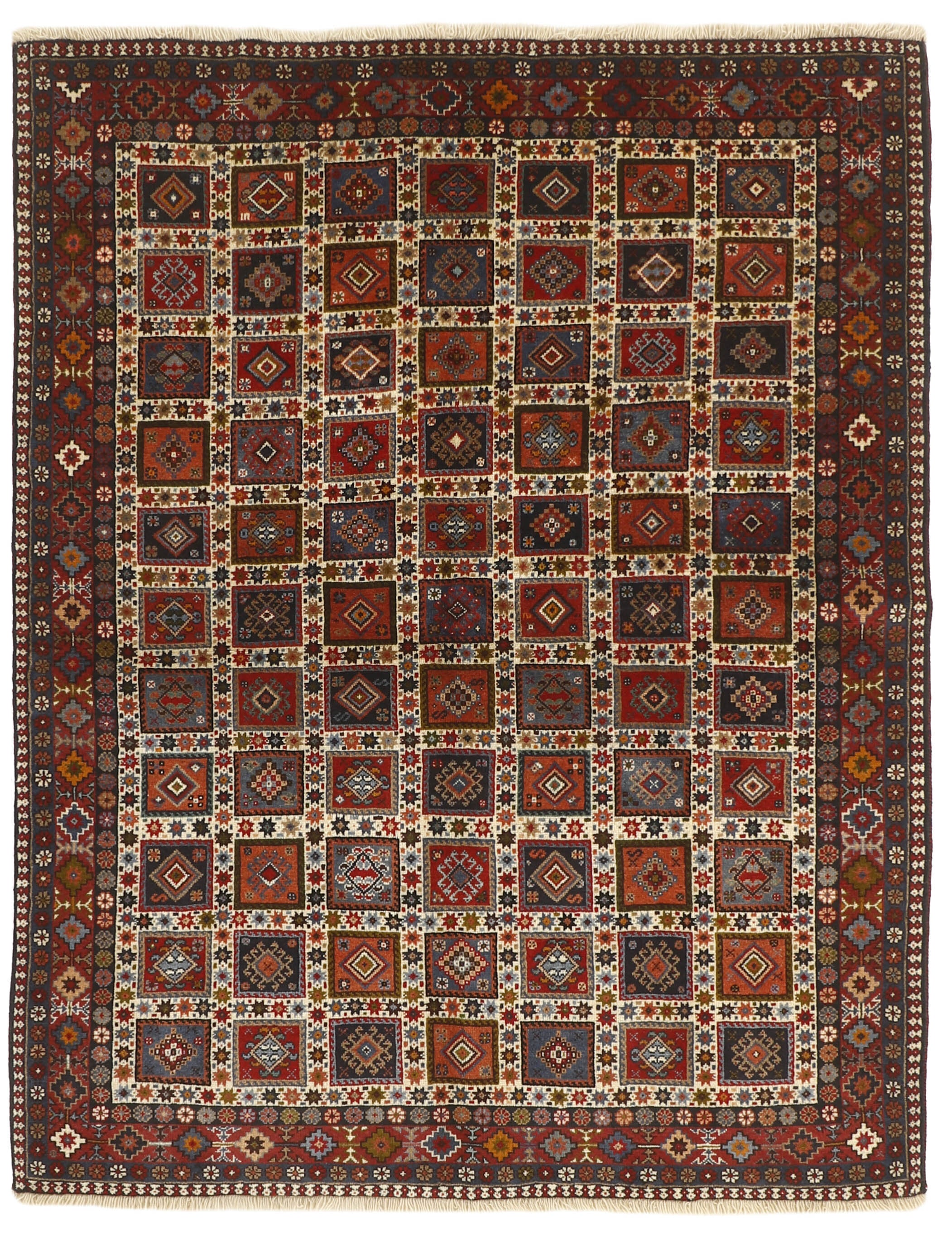 multicolour authentic persian rug with a traditional design