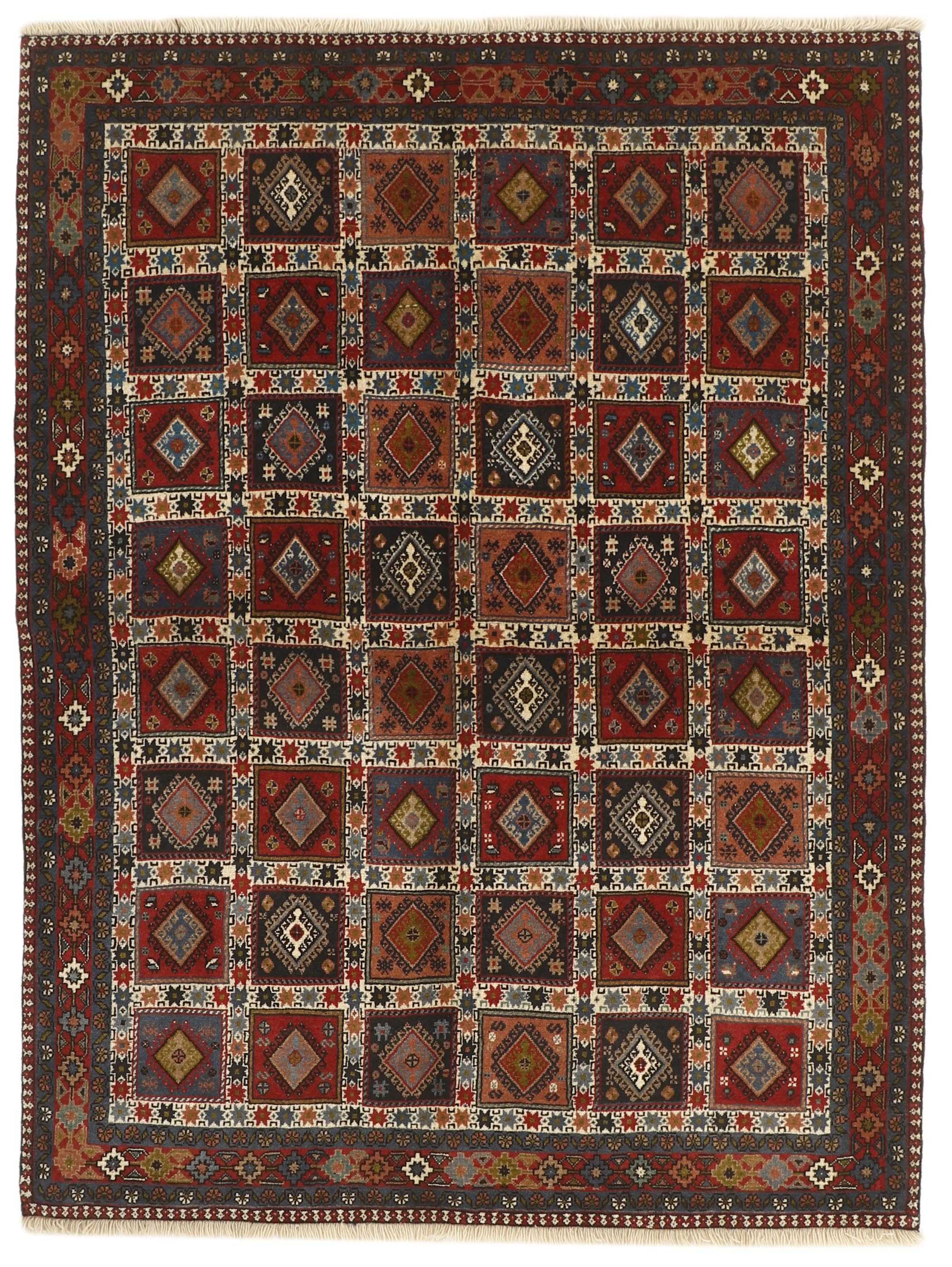 red authentic persian rug with a traditional design