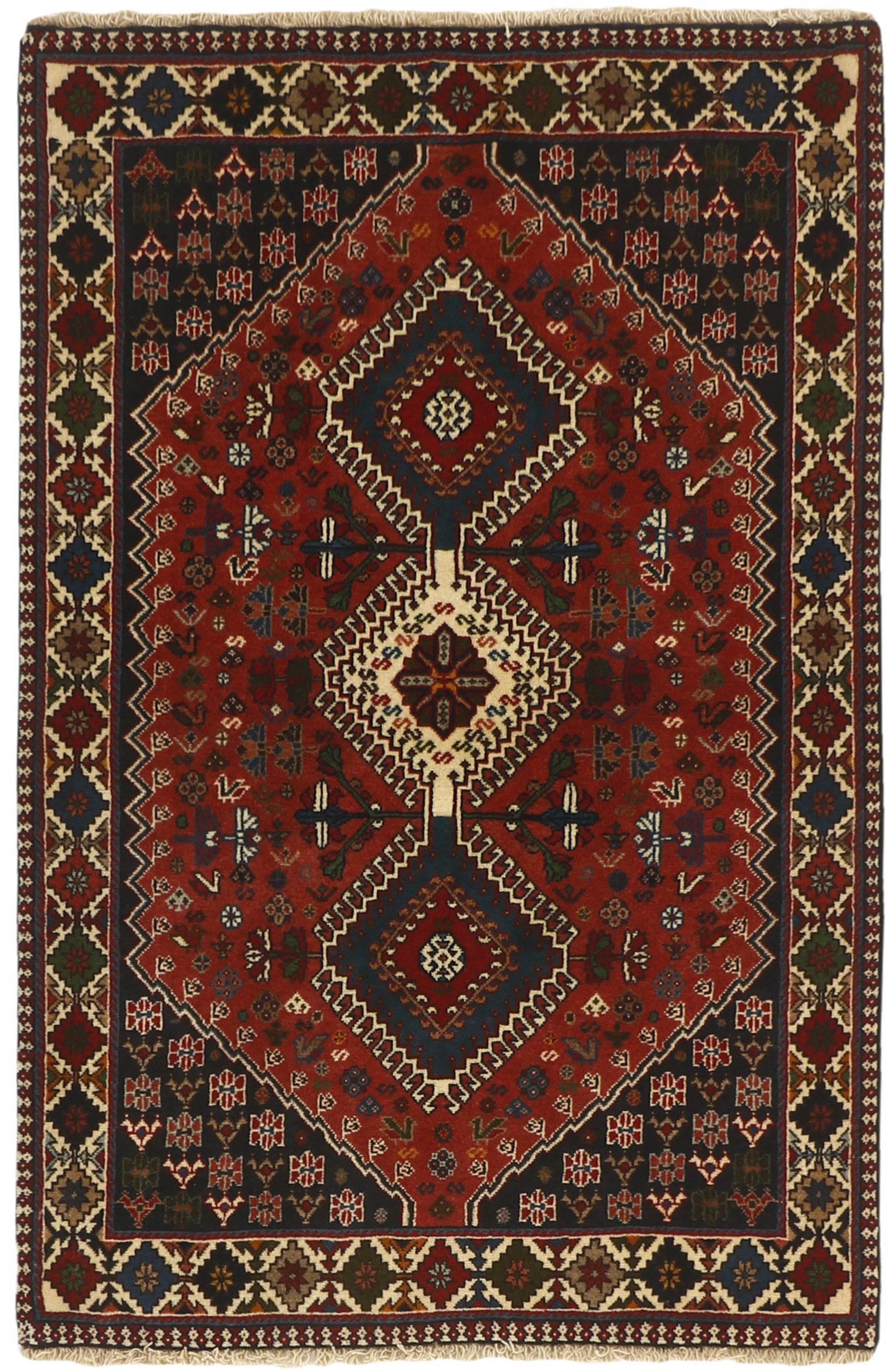 multicolour authentic persian rug with a traditional design