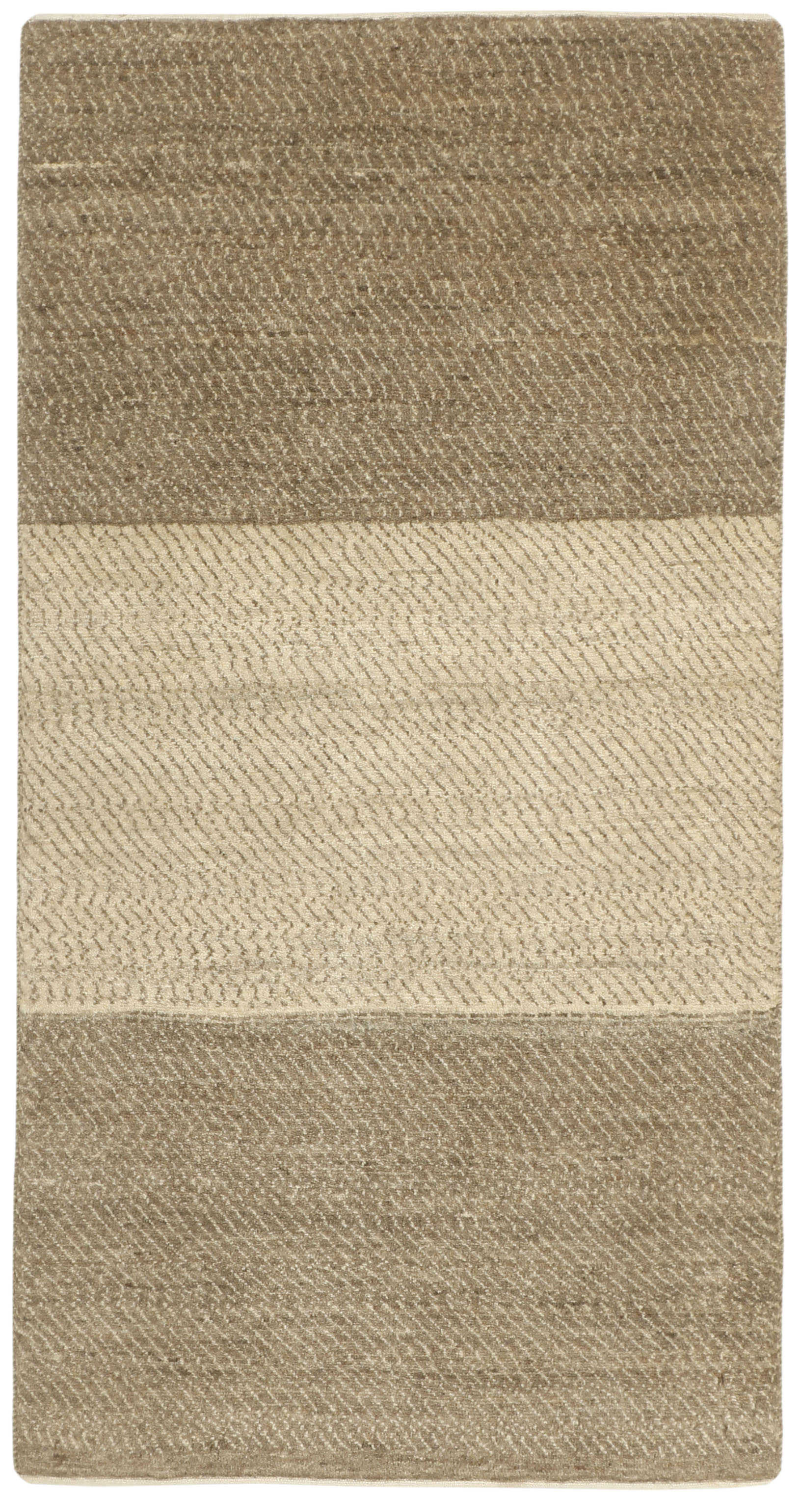 Authentic Persian wool rug with geometric design in beige