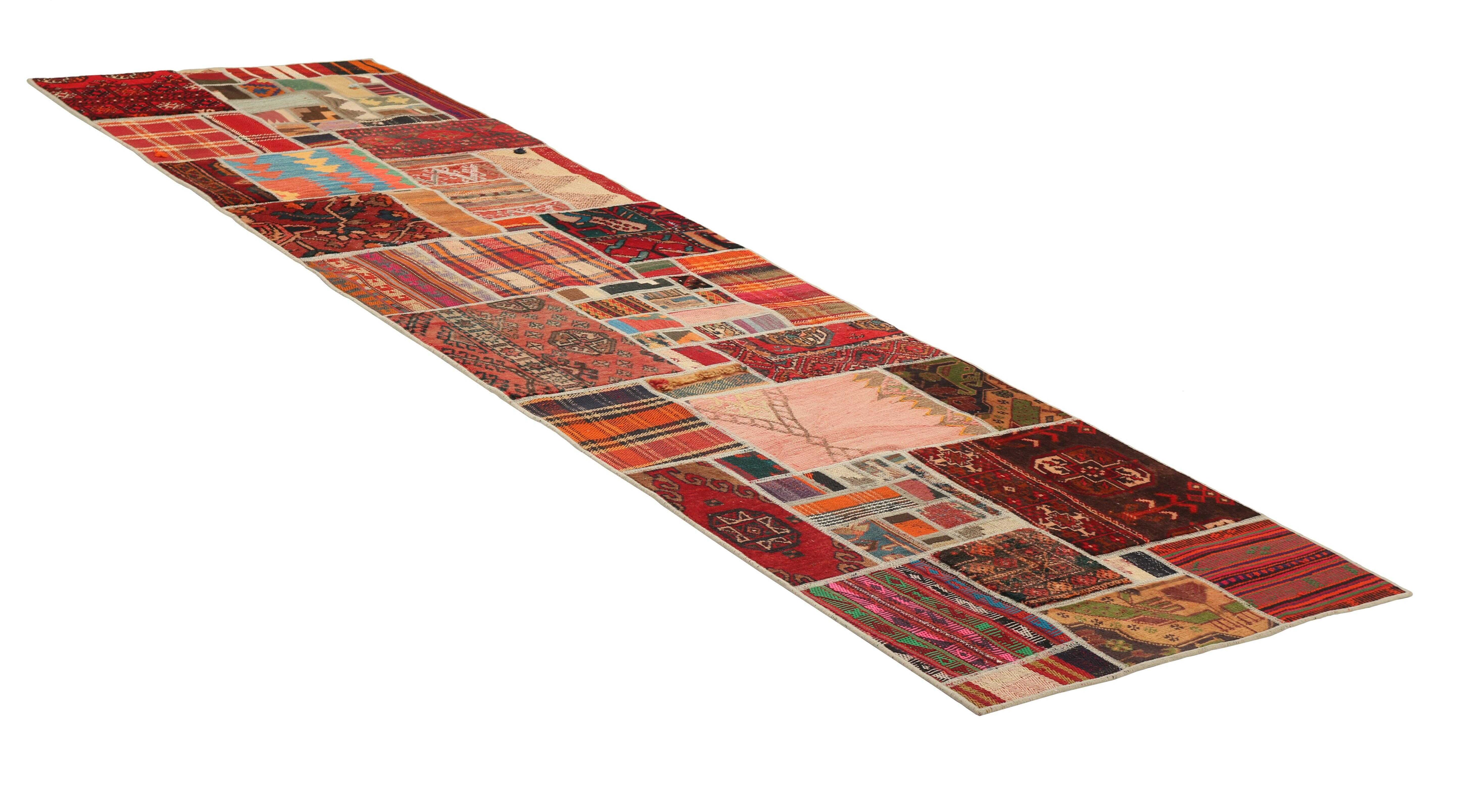 Authentic multicolour patchwork persian runner