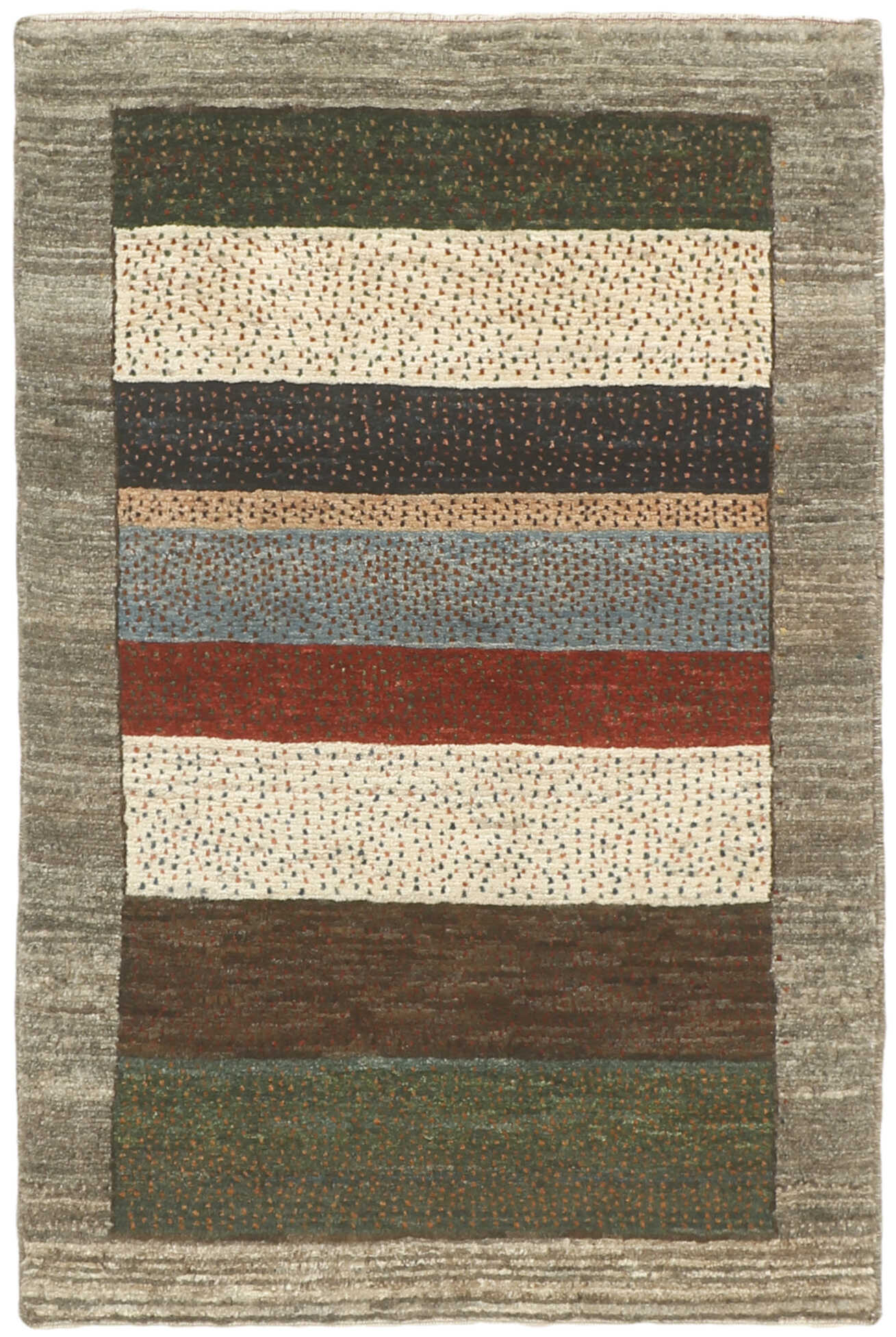 Authentic Persian wool rug with a multicolour geometric design