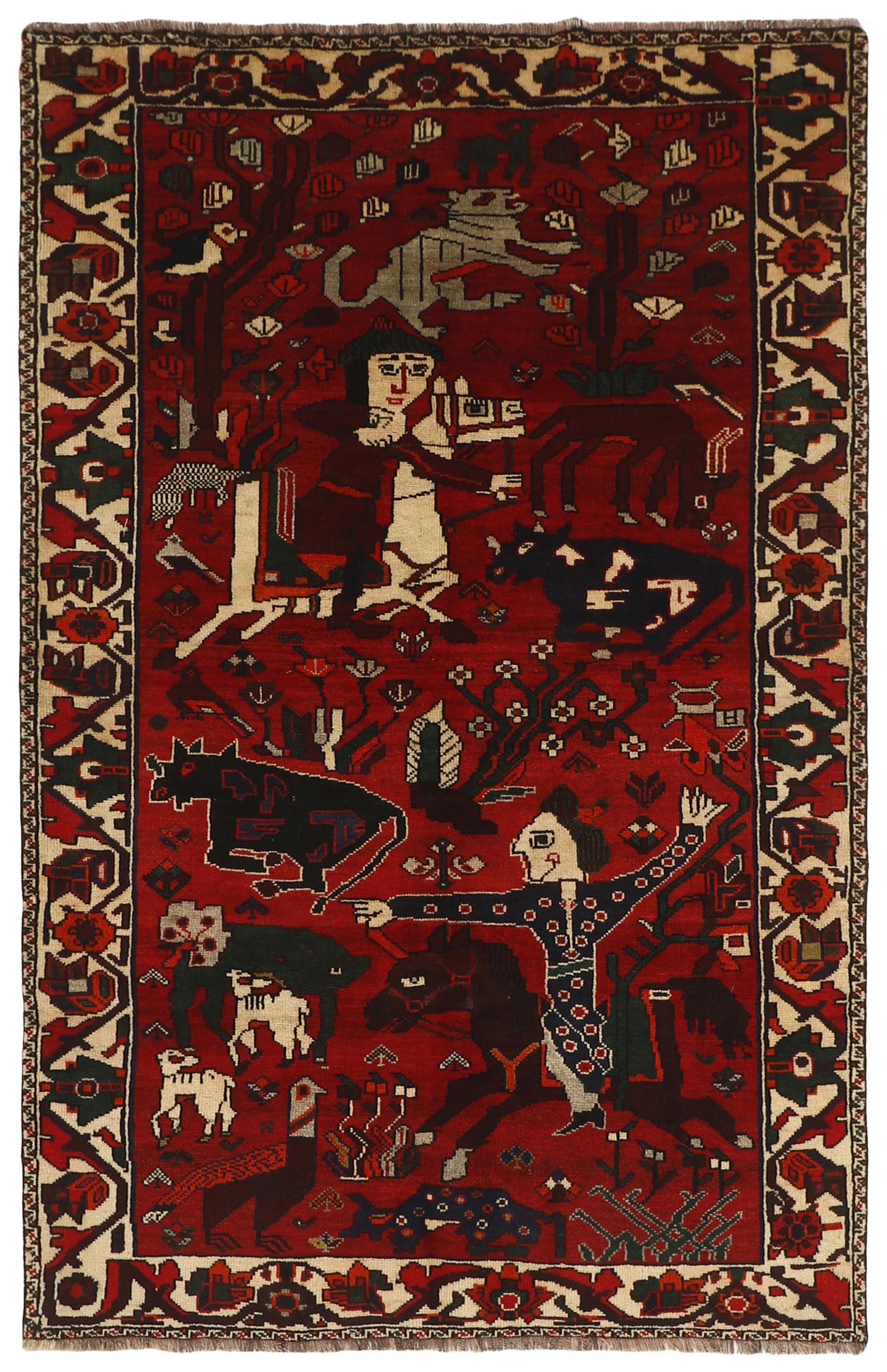 red and black persian rug with geometric design