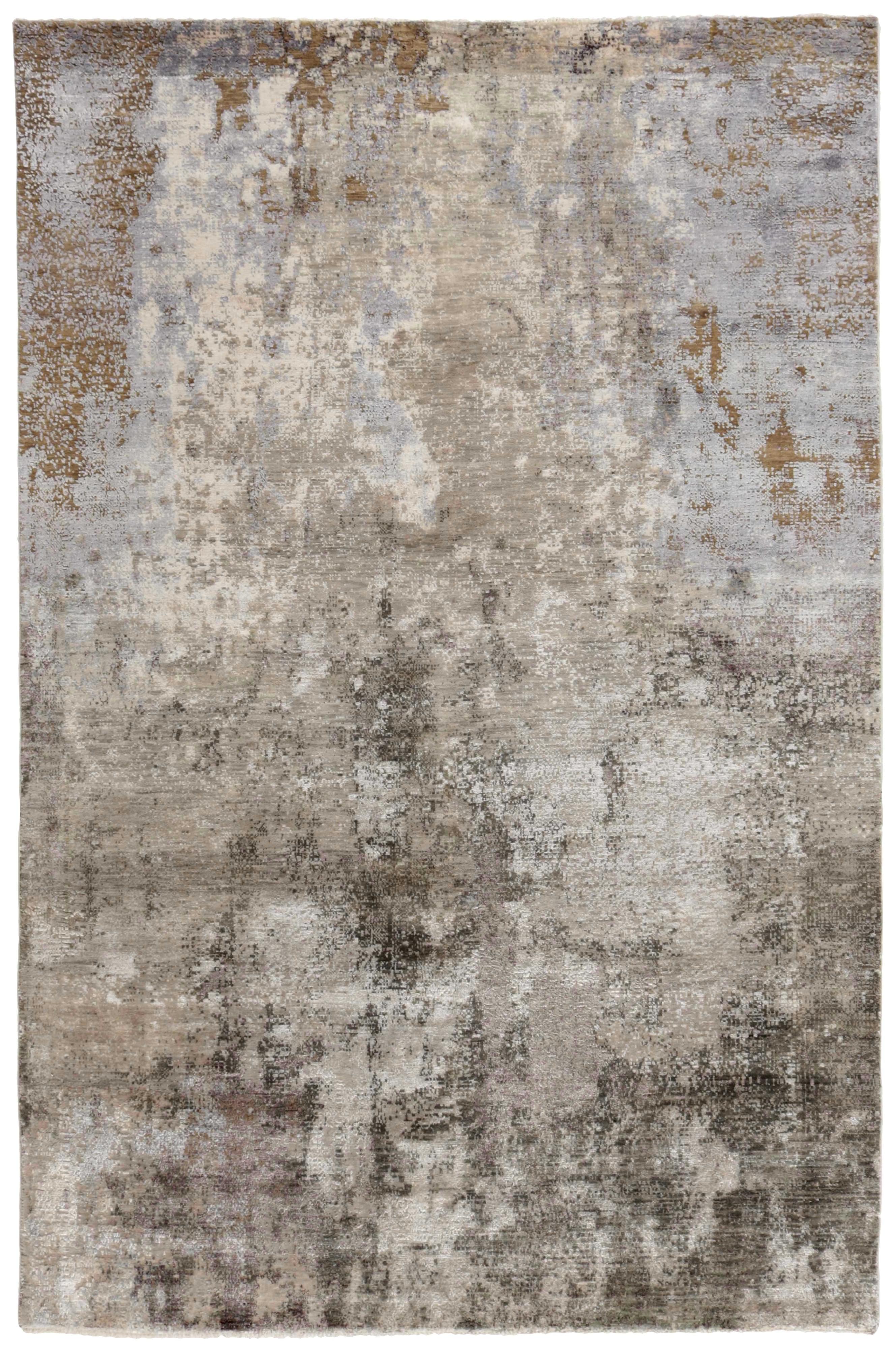 Large area rug with abstract design in grey