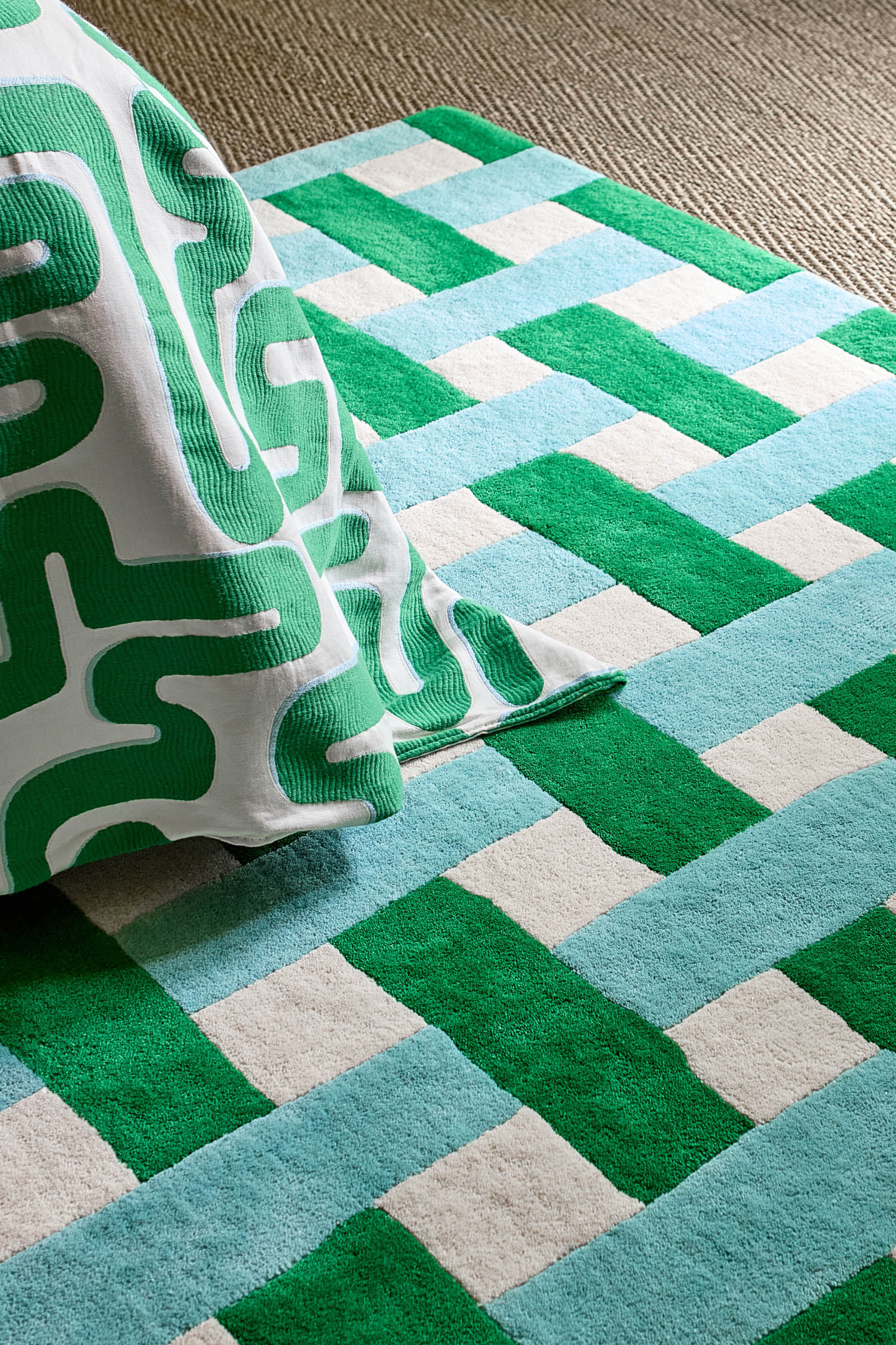 Harlequin Basketweave Emerald/Aquamarine 144107