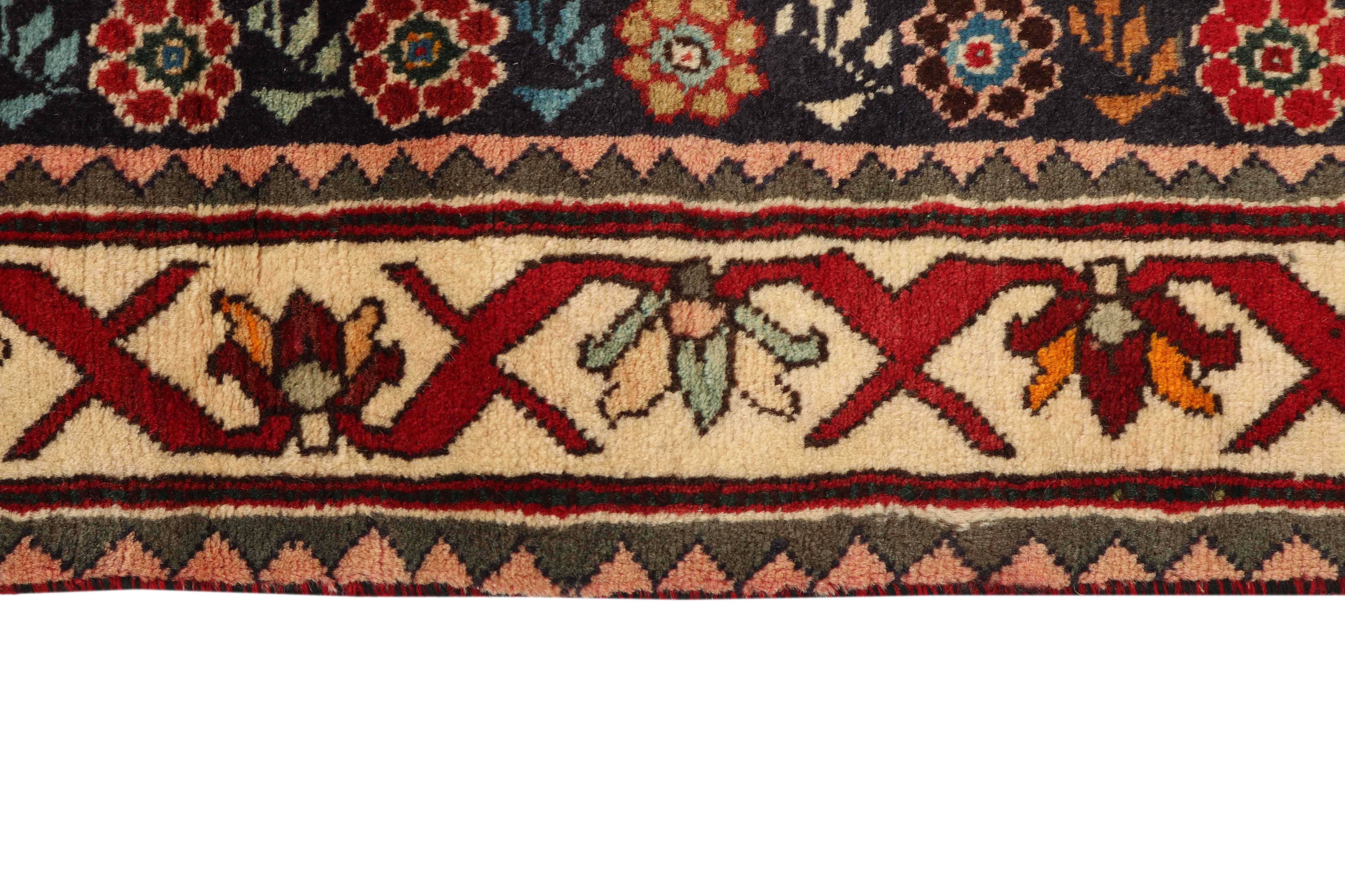 red persian rug with figural design