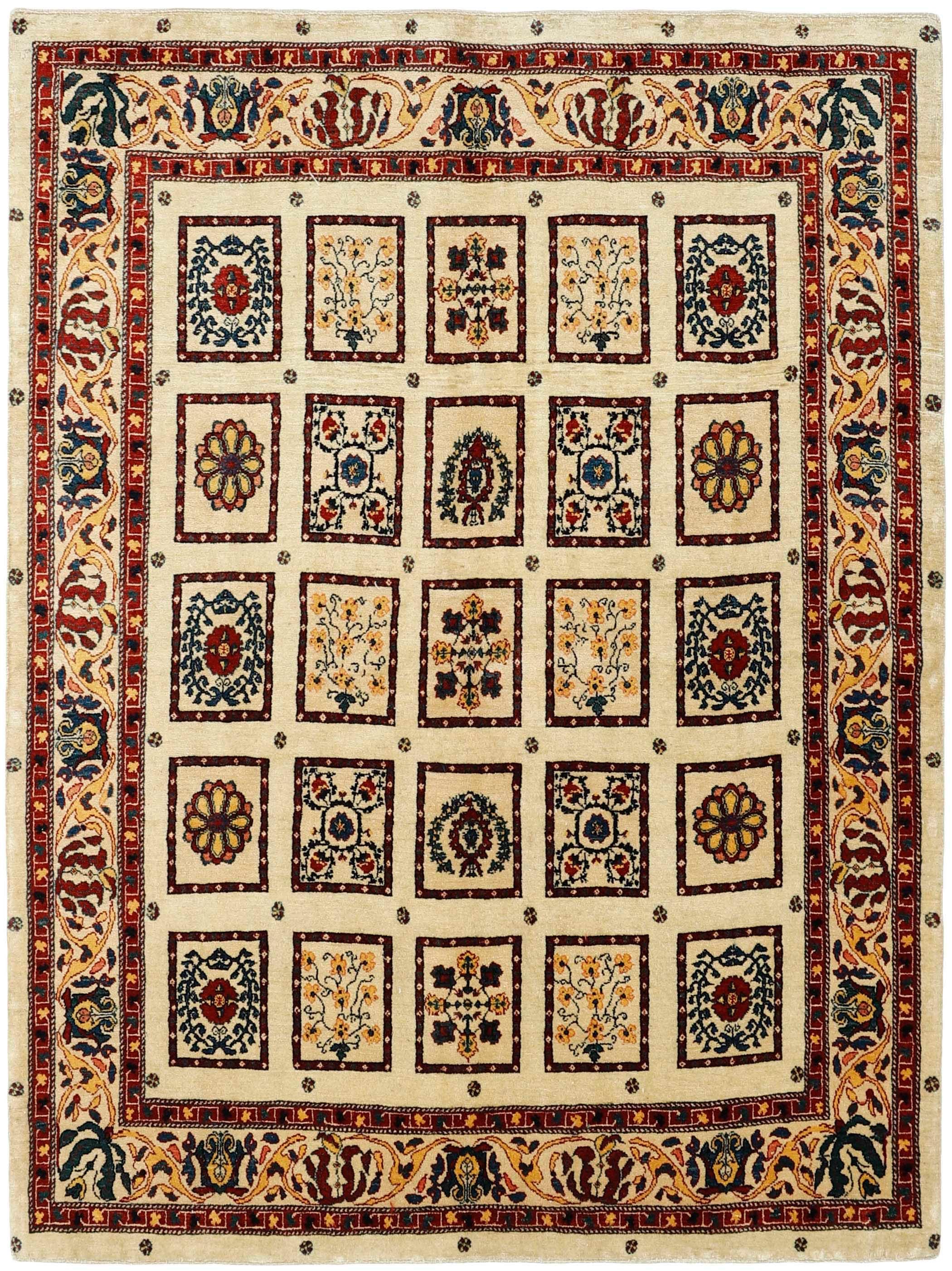 multicoloured Persian rug with tribal geometric design