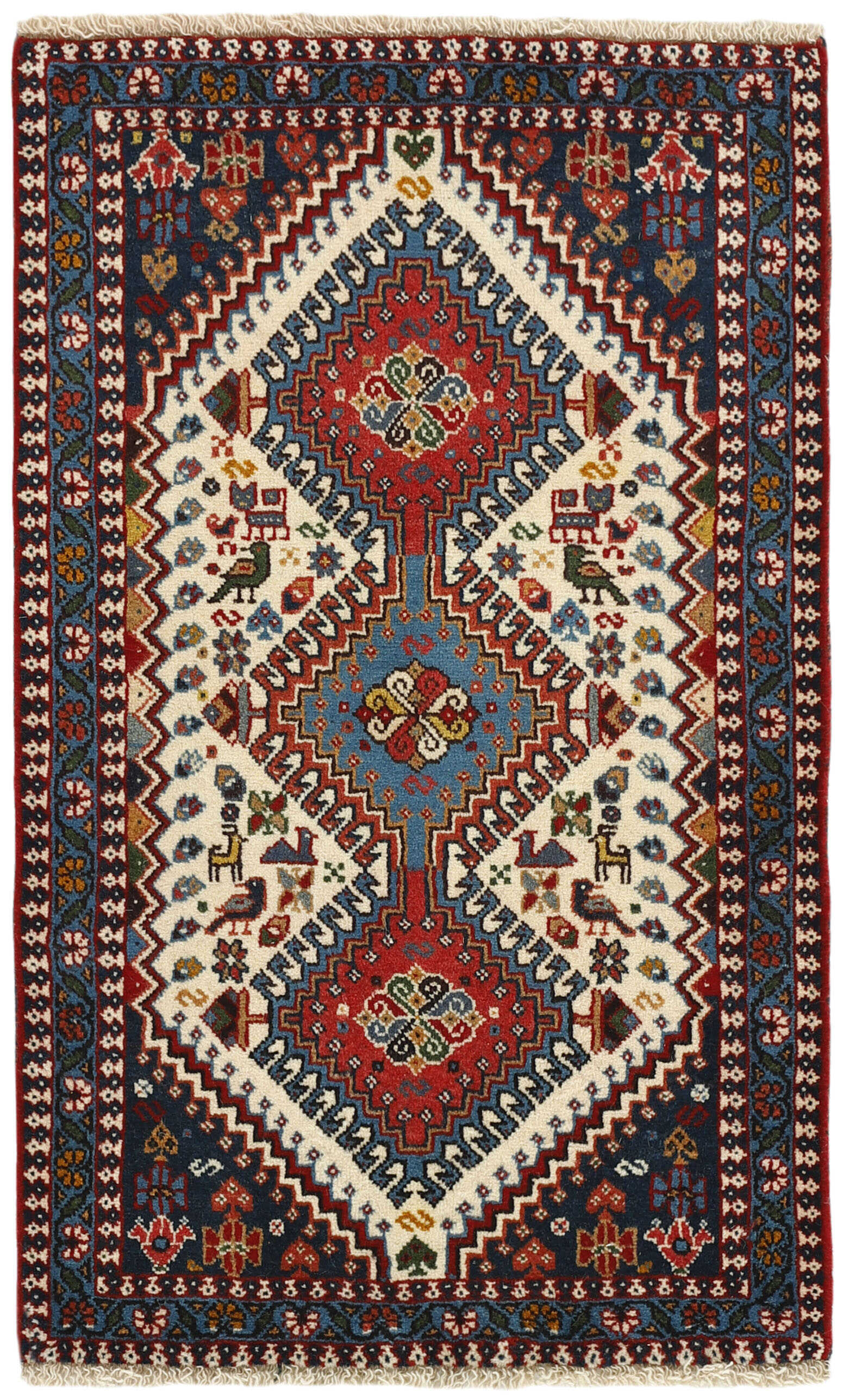 multicolour authentic persian rug with a traditional design