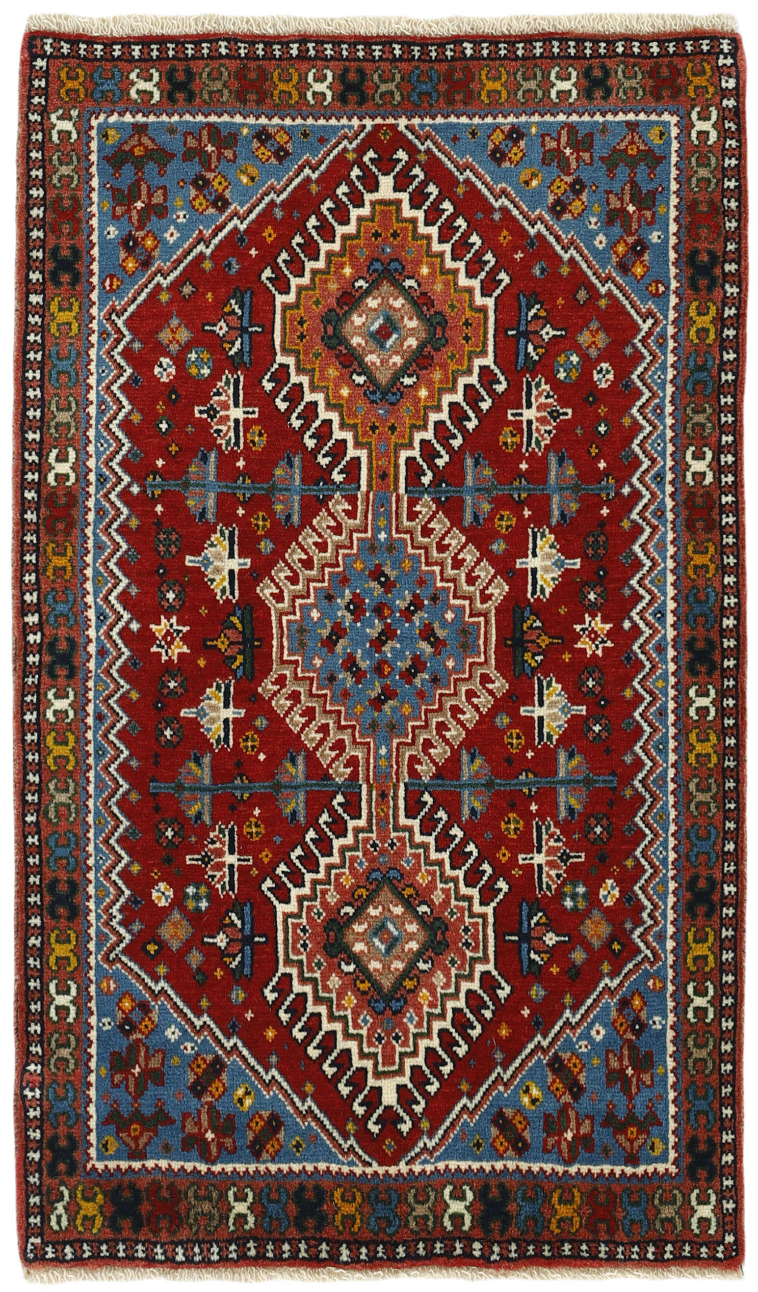multicolour authentic persian rug with a traditional design