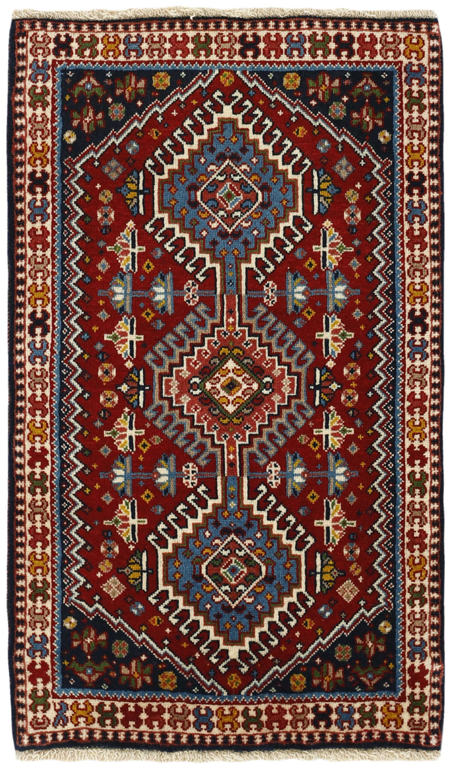 multicolour authentic persian rug with a traditional design