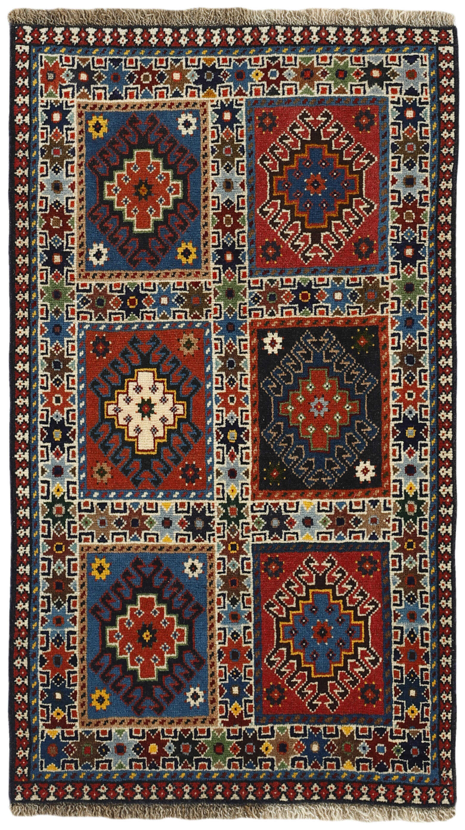 multicolour authentic persian rug with a traditional design