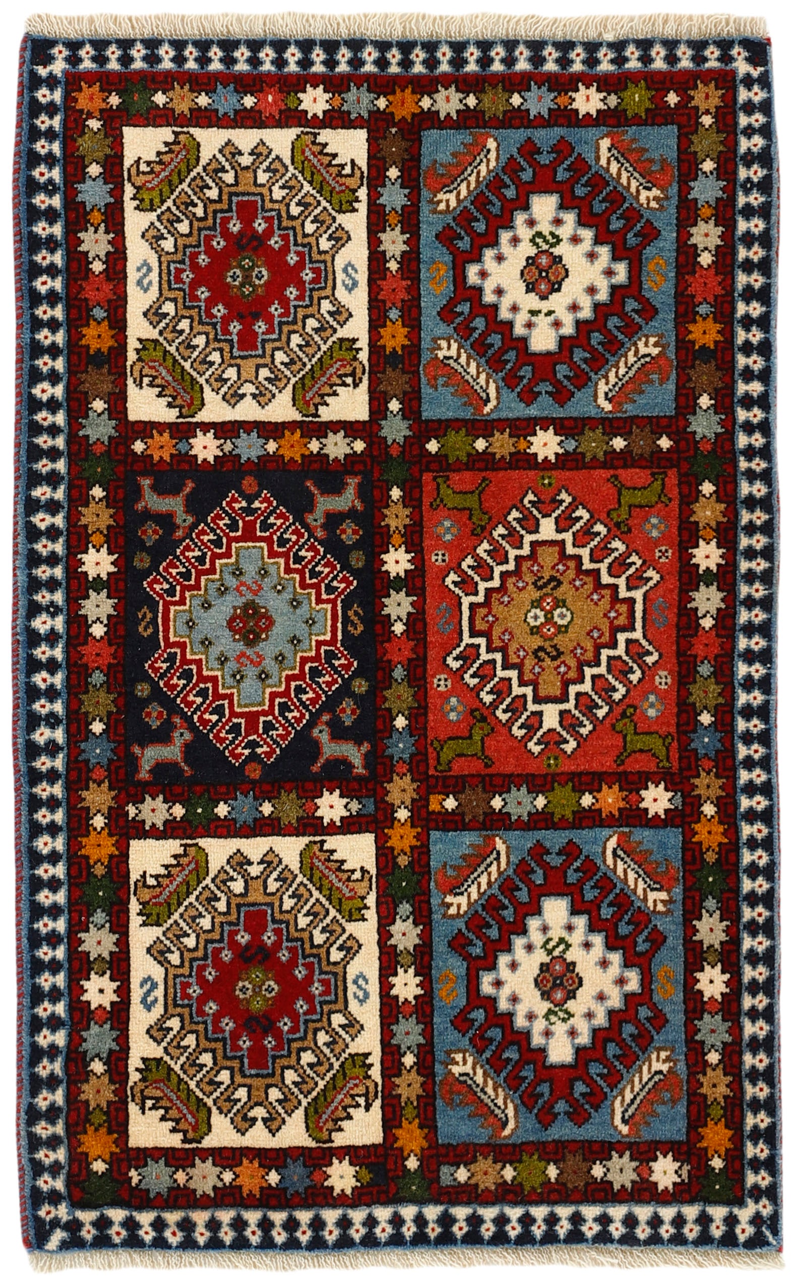 multicolour authentic persian rug with a traditional design