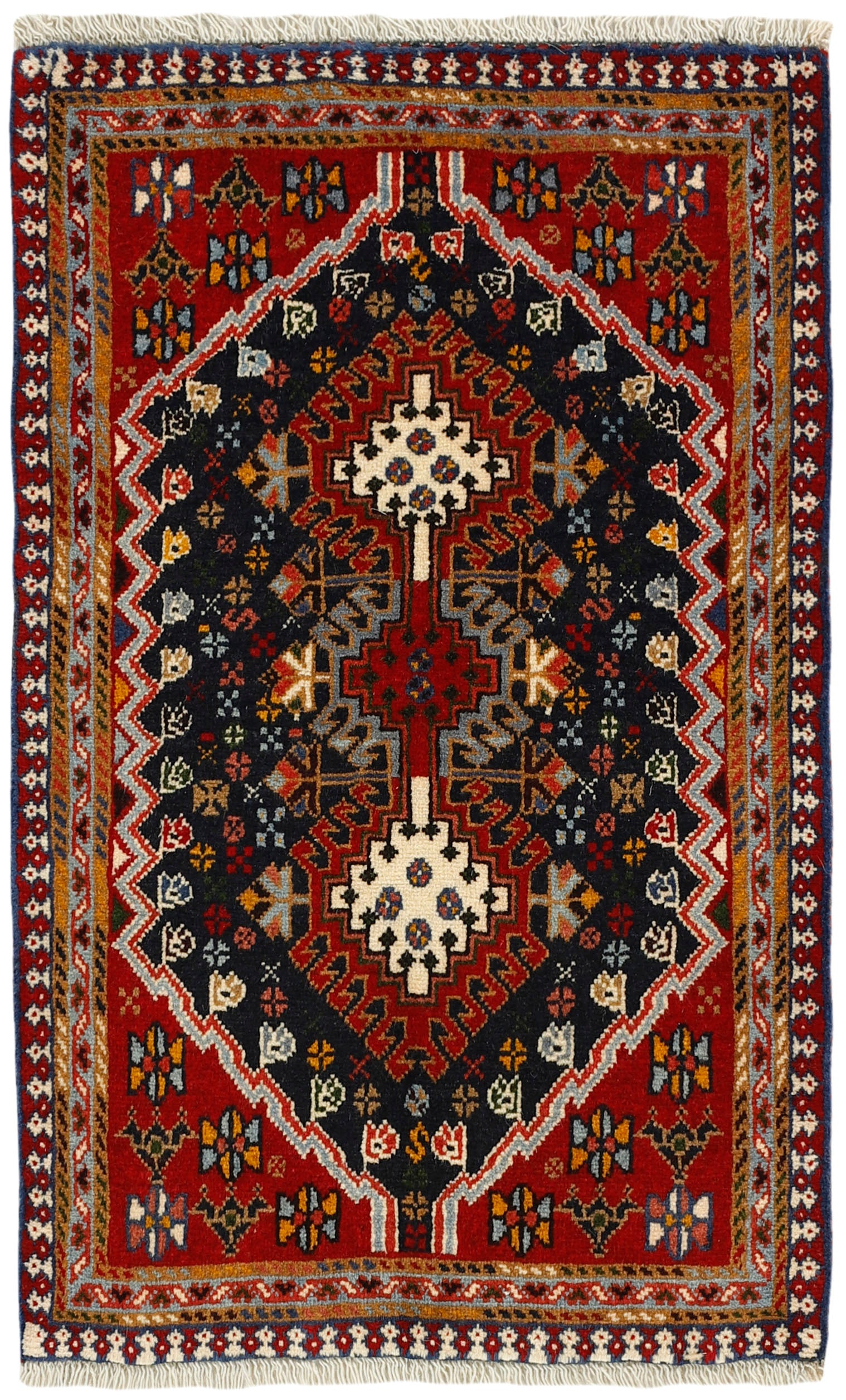 multicolour authentic persian rug with a traditional design