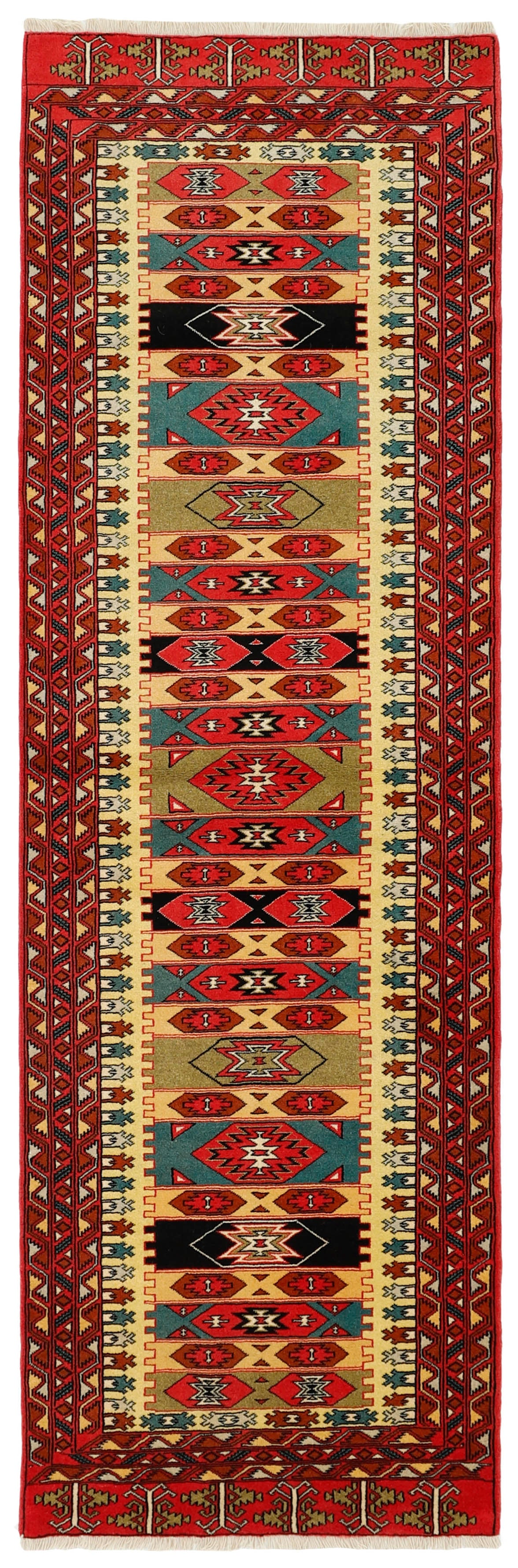 blue and black persian runner