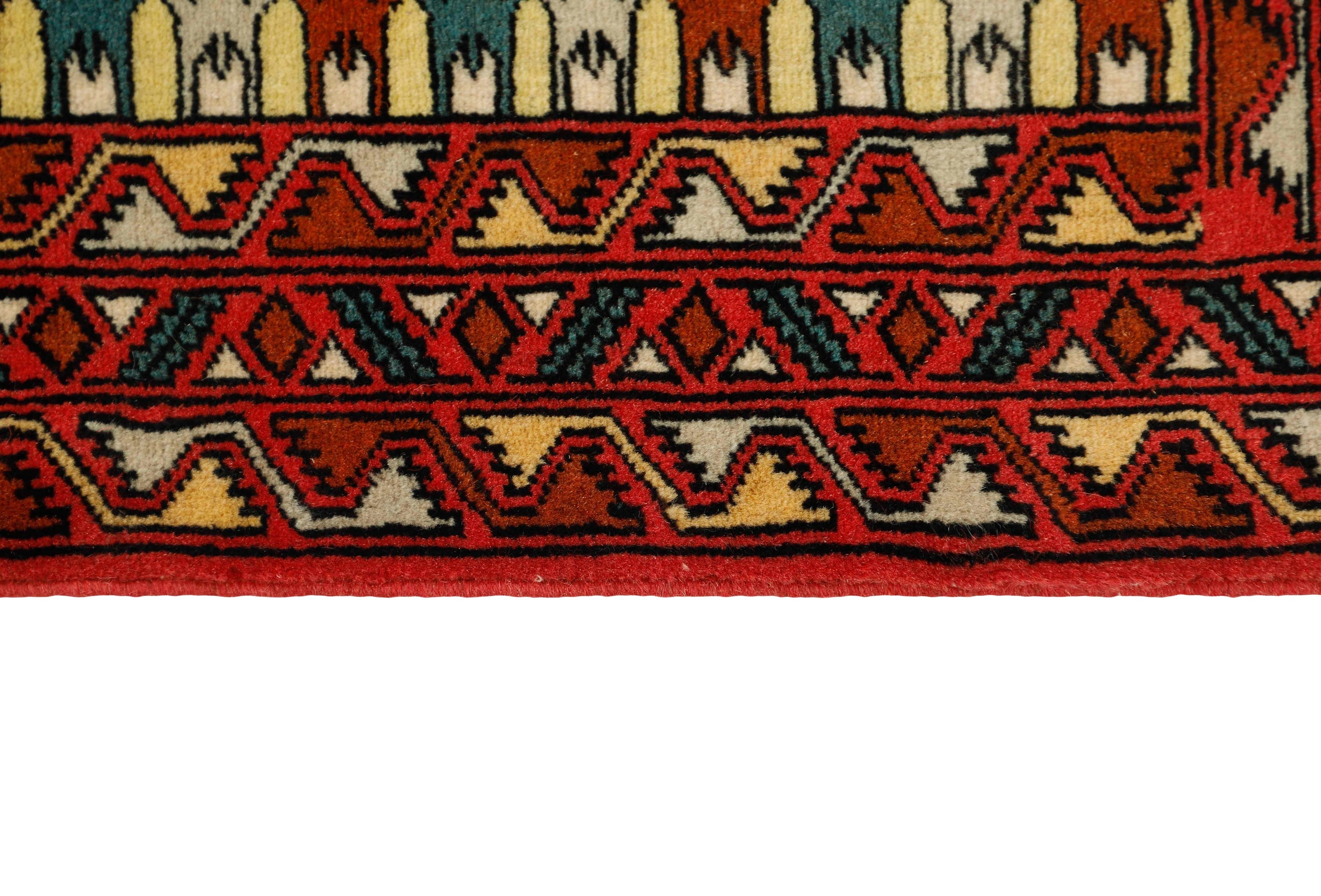 blue and black persian runner