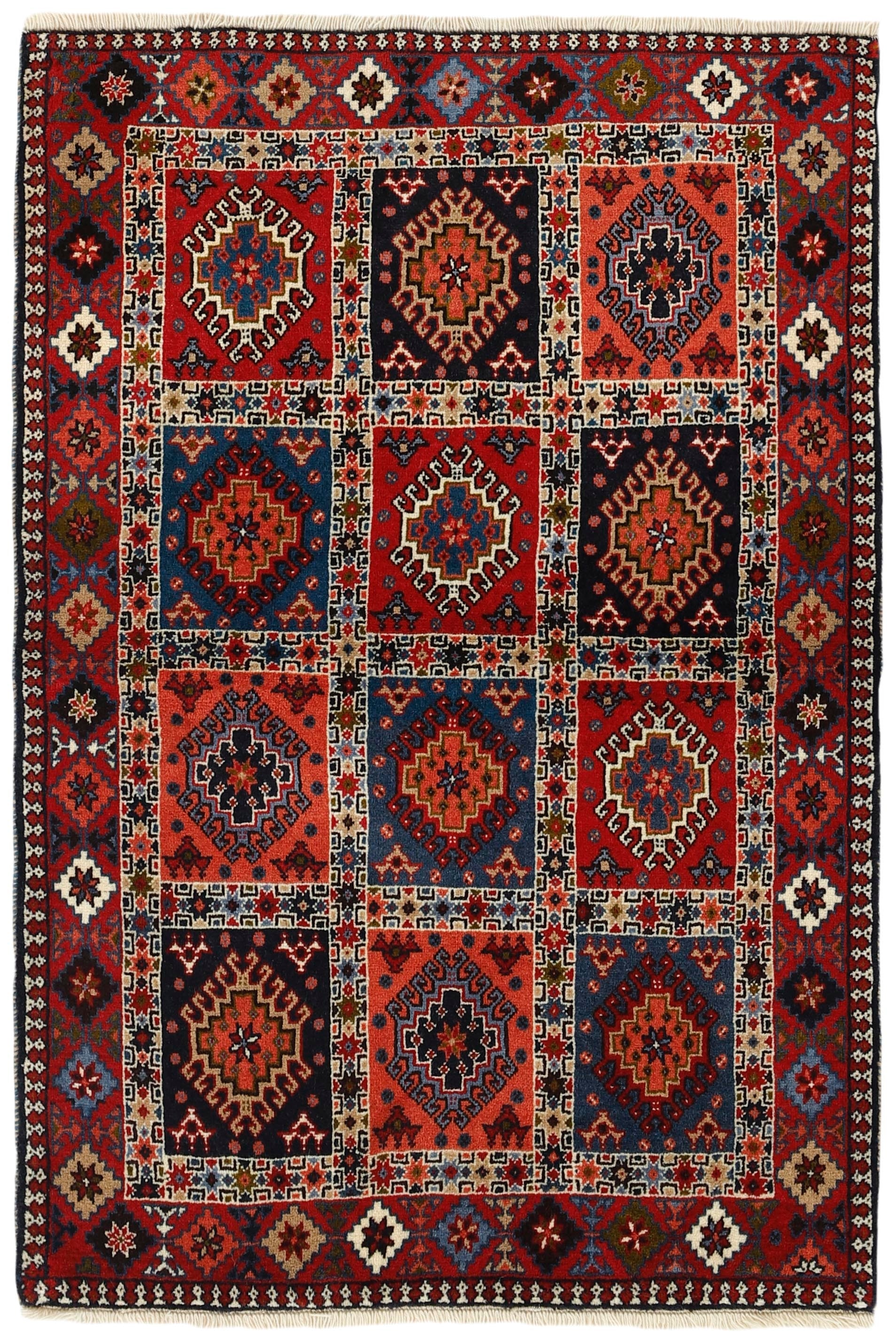 multicolour authentic persian rug with a traditional design