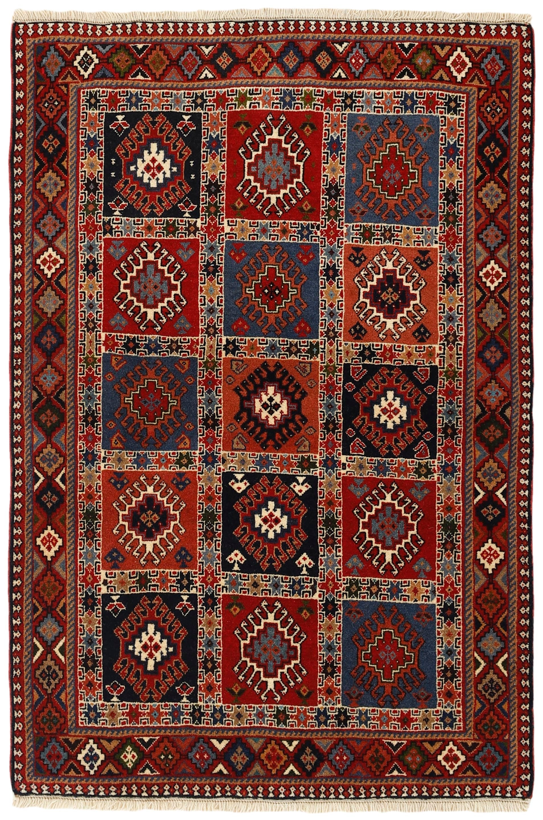 multicolour authentic persian rug with a traditional design