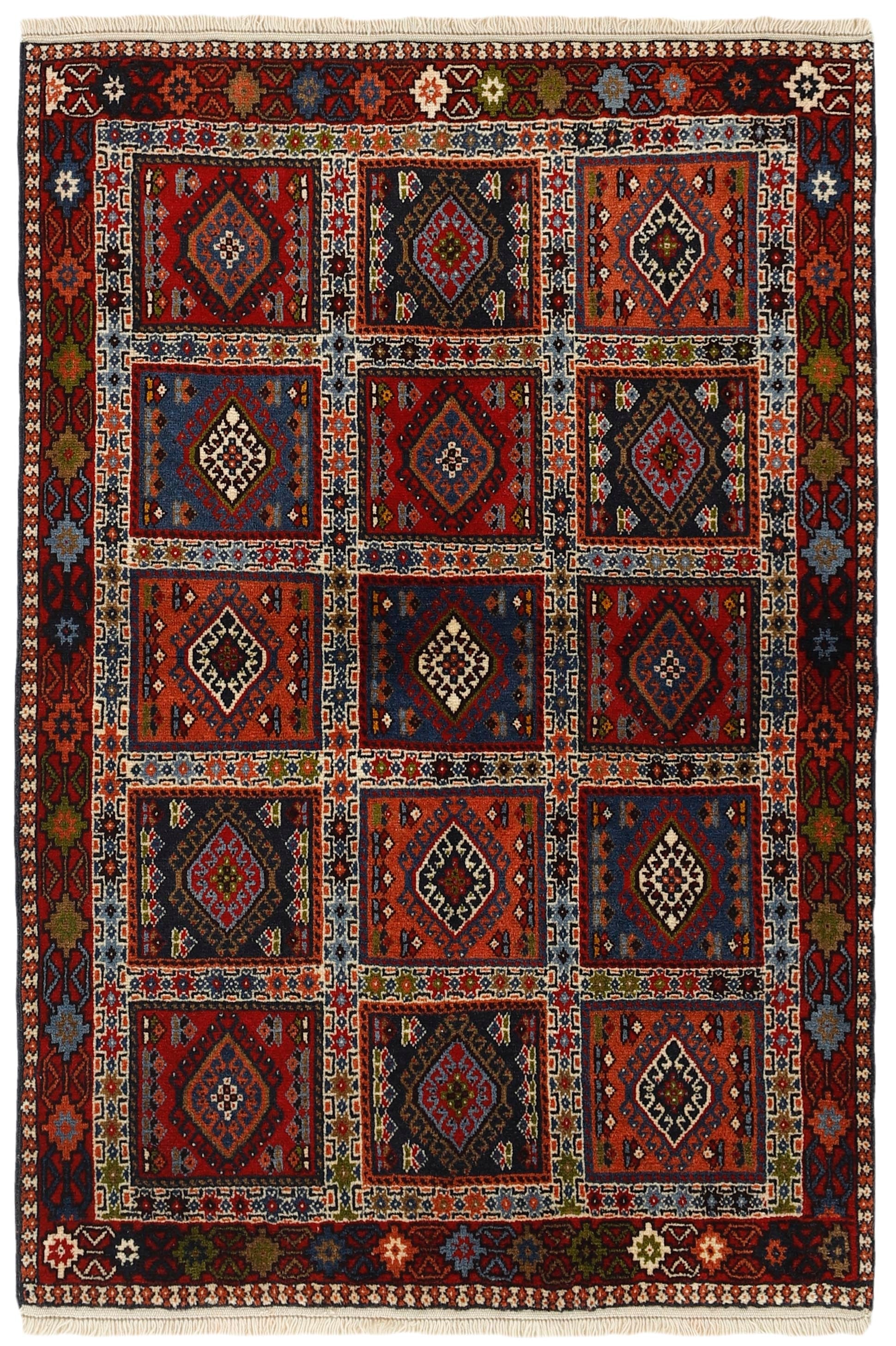 multicolour authentic persian rug with a traditional design