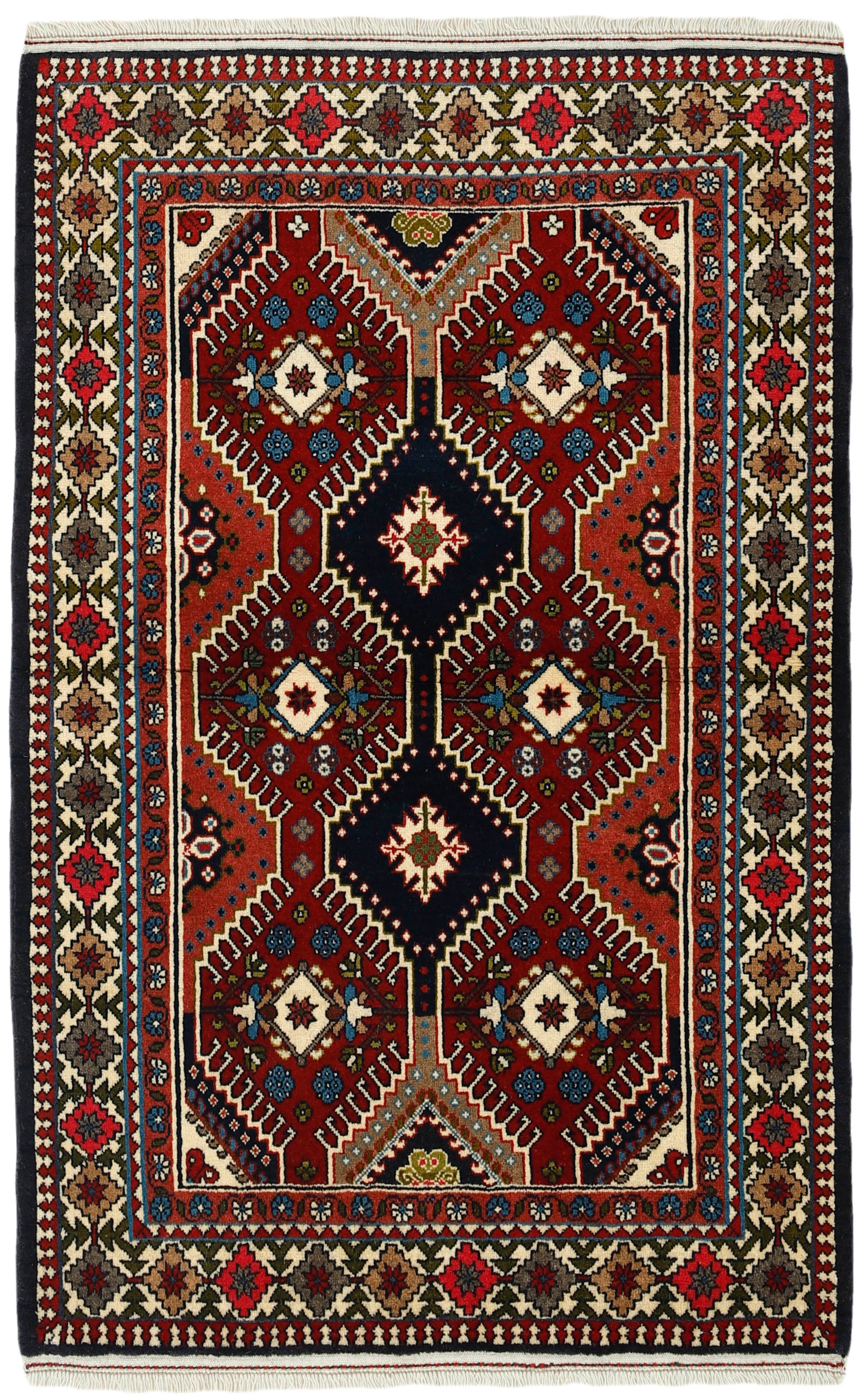 multicolour authentic persian rug with a traditional design