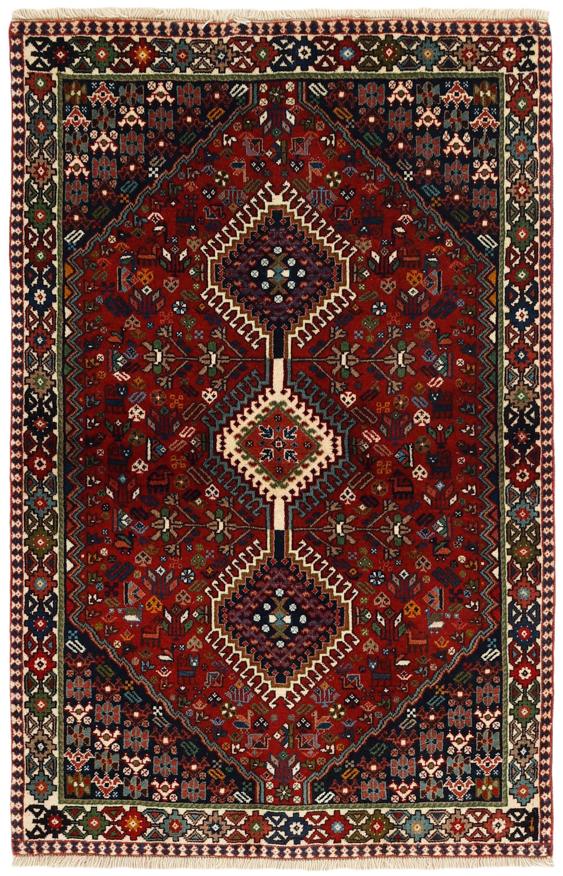 multicolour authentic persian rug with a traditional design
