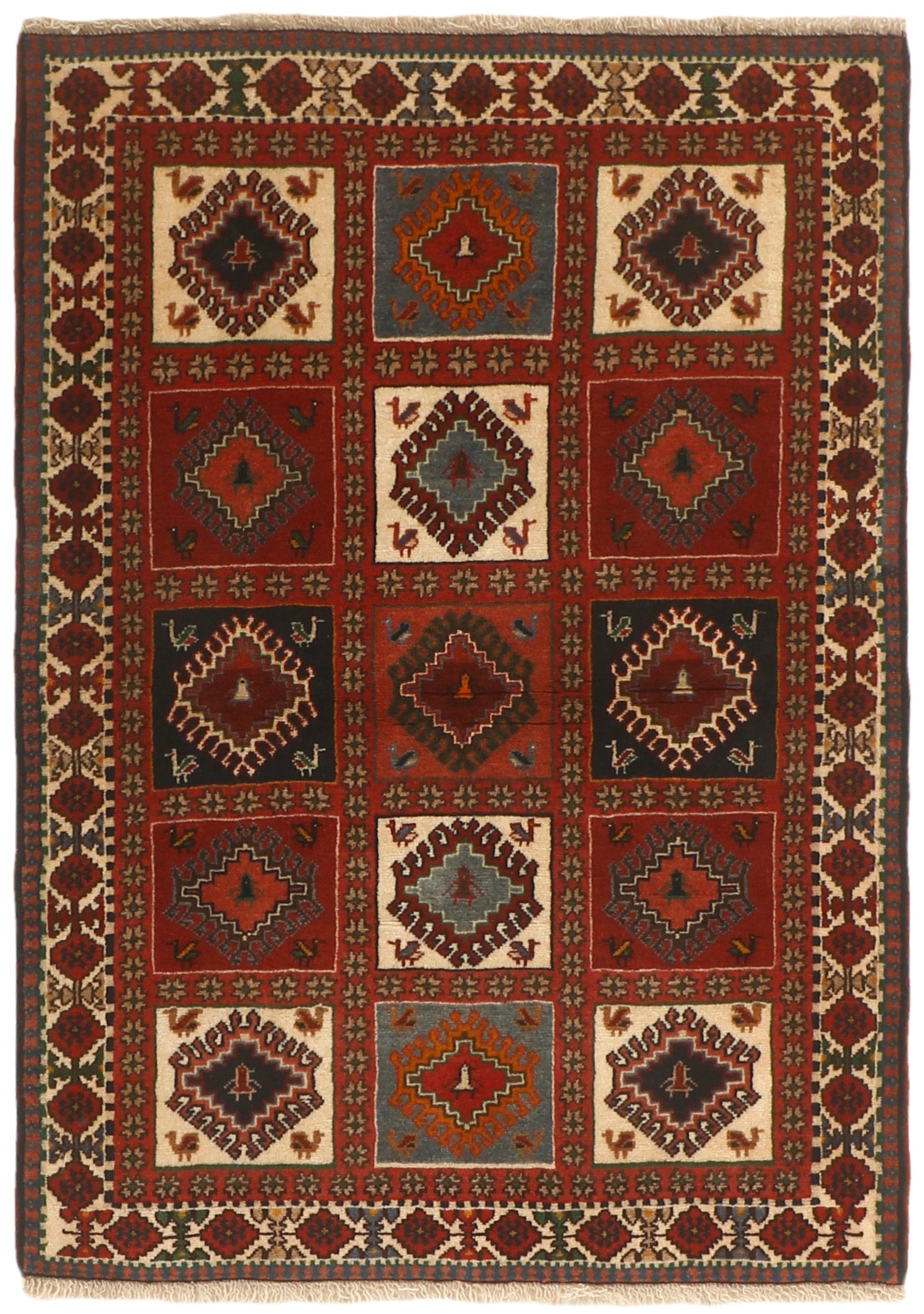 multicolour authentic persian rug with a traditional design