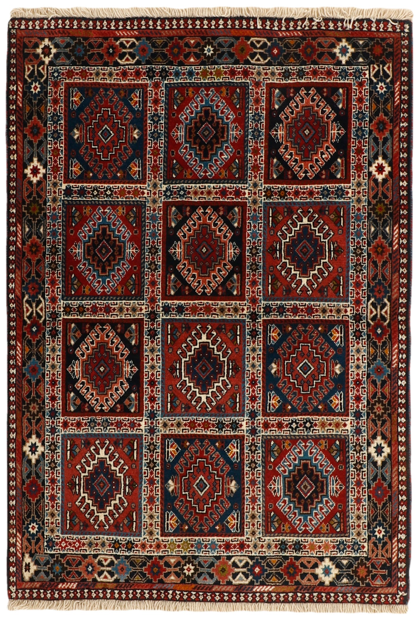 multicolour authentic persian rug with a traditional design