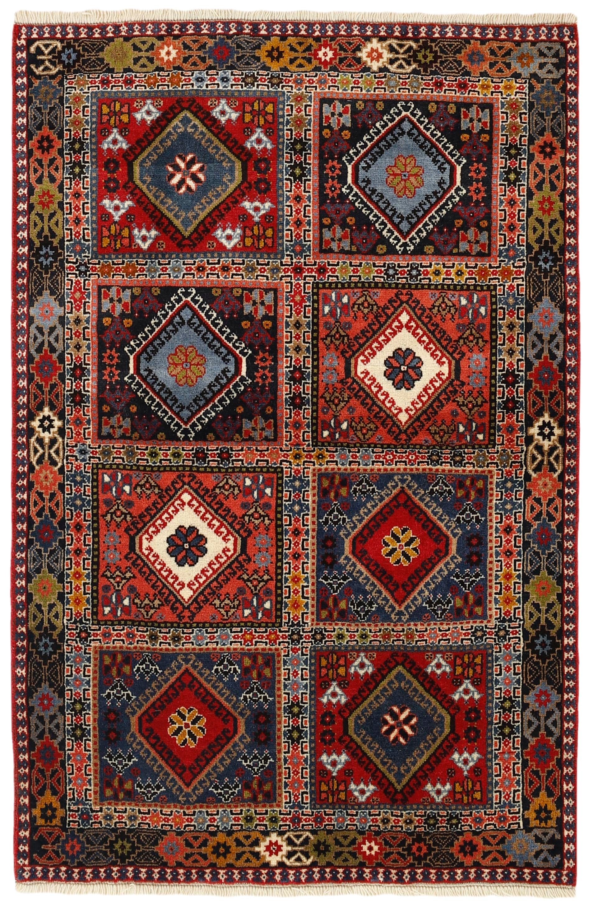 multicolour authentic persian rug with a traditional design