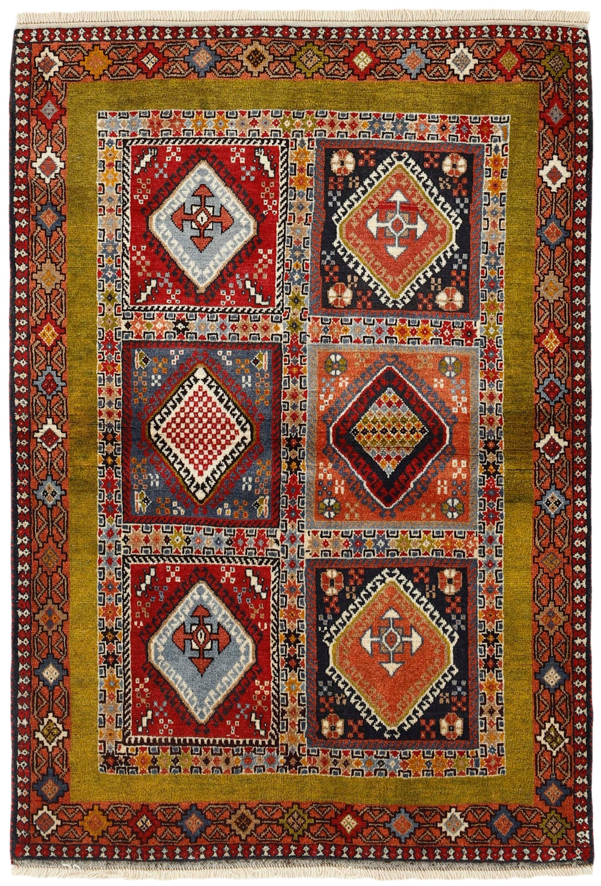 multicolour authentic persian rug with a traditional design