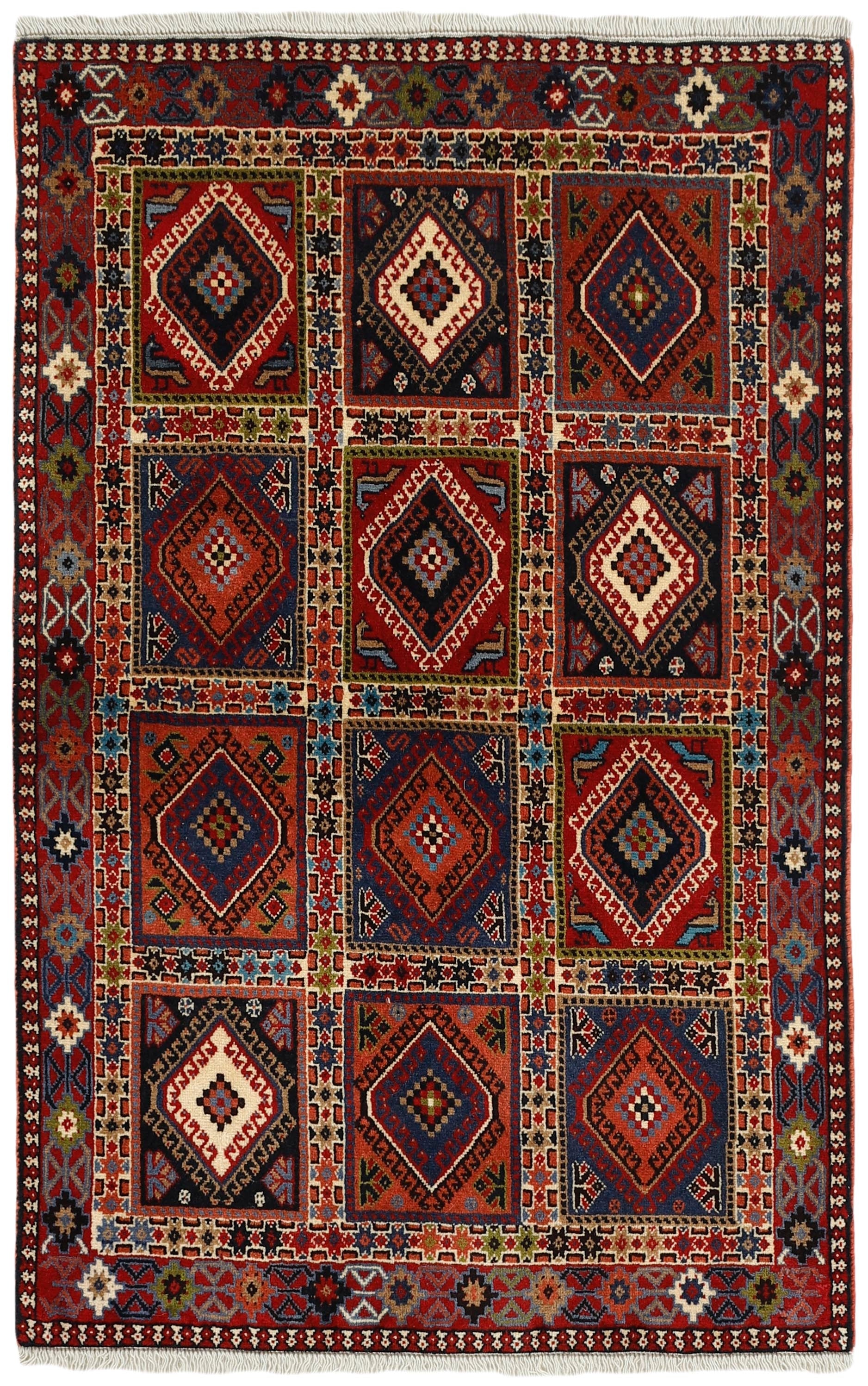 multicolour authentic persian rug with a traditional design