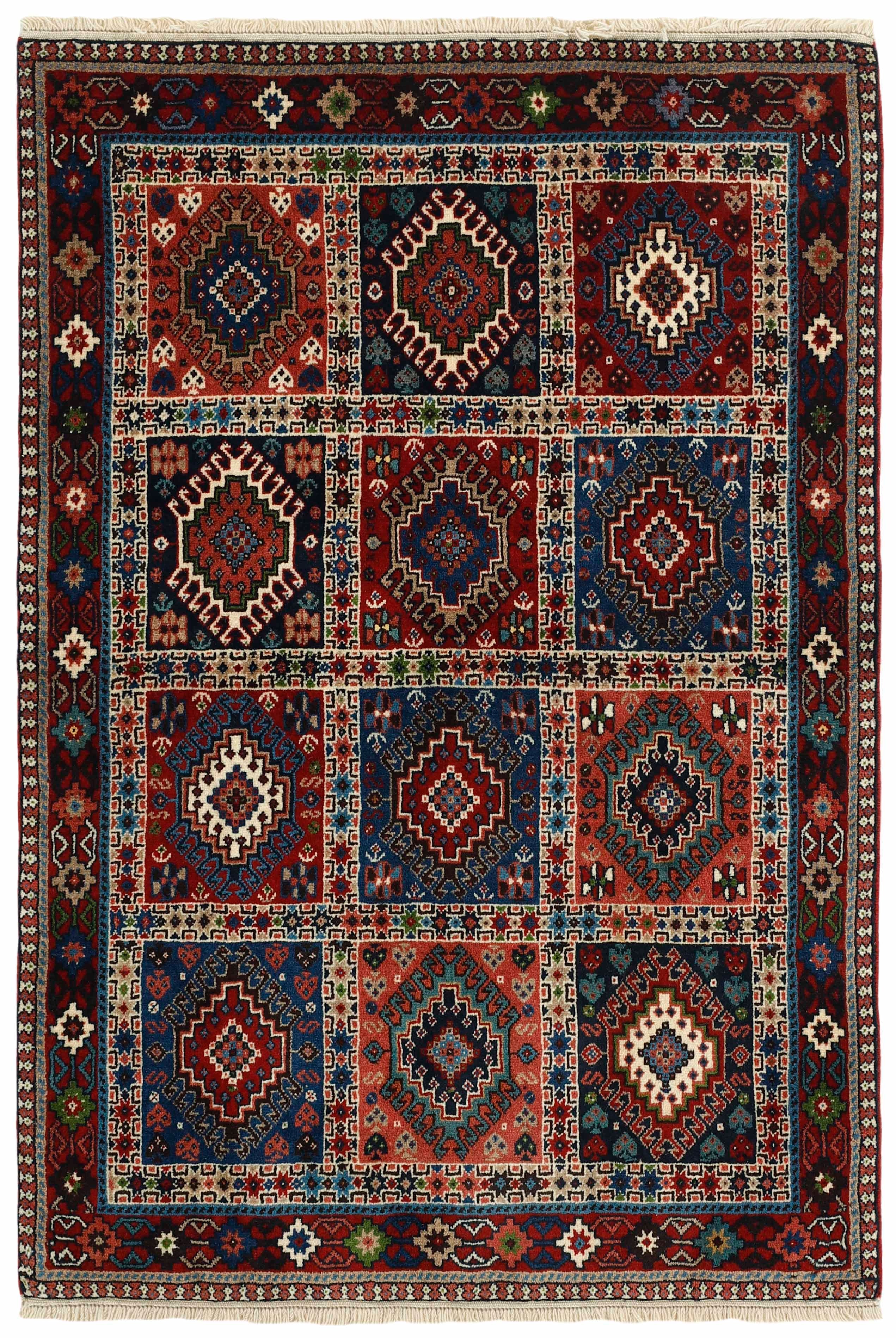 multicolour authentic persian rug with a traditional design