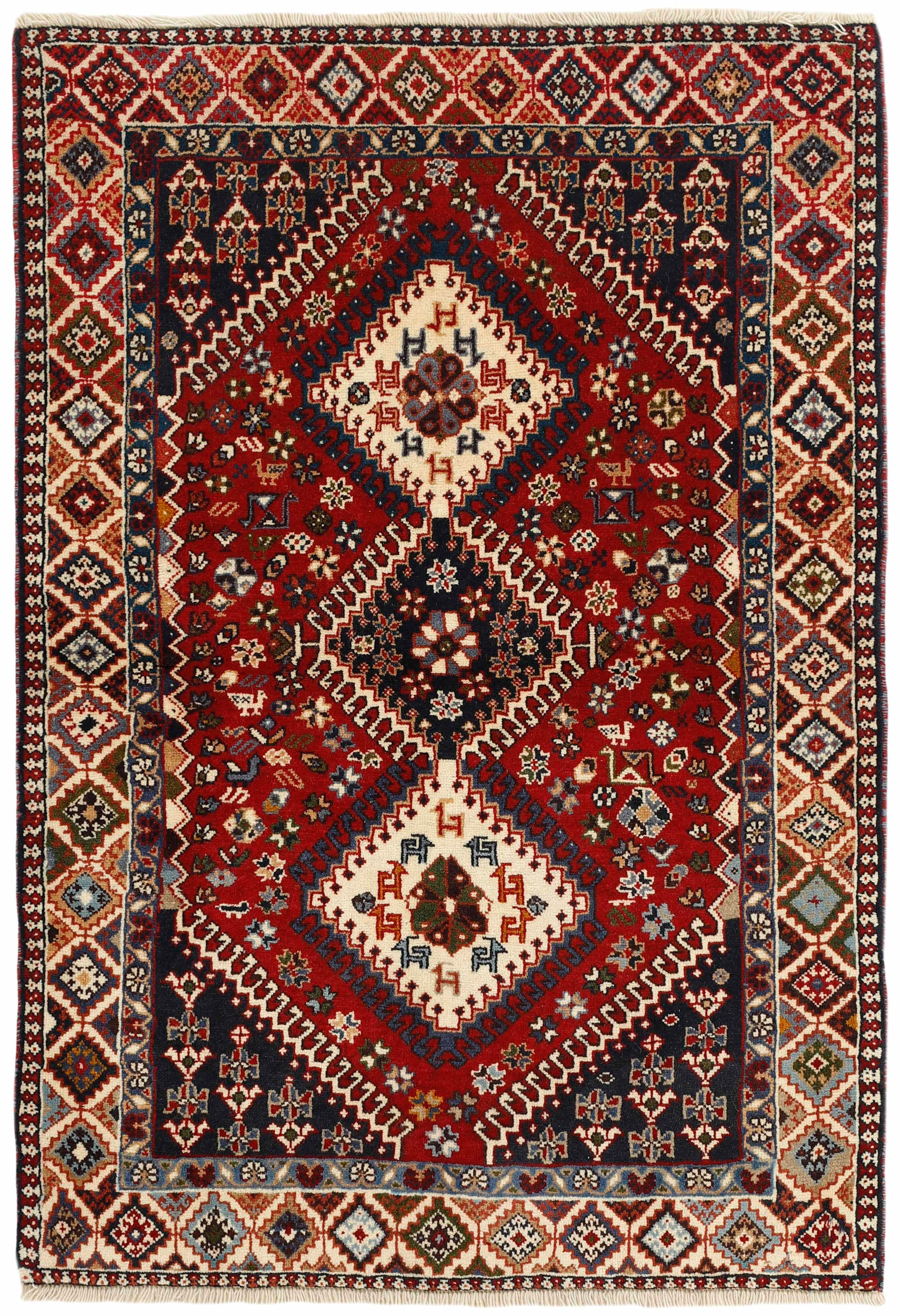 multicolour authentic persian rug with a traditional design