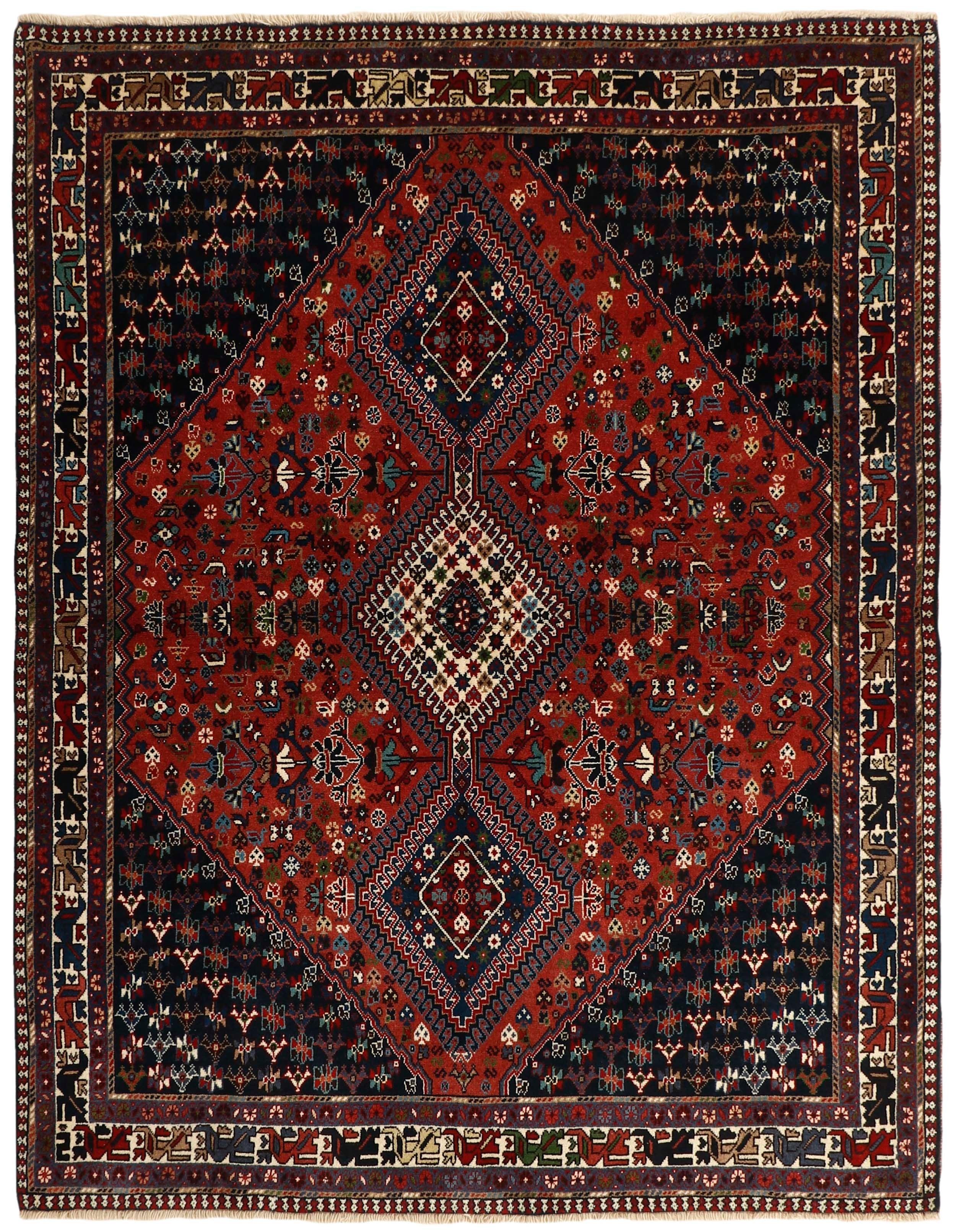 multicolour authentic persian rug with a traditional design