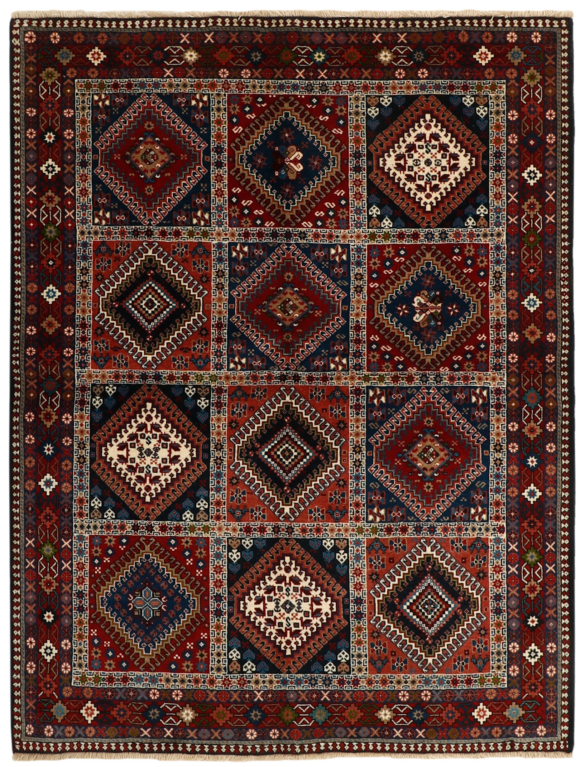 multicolour authentic persian rug with a traditional design