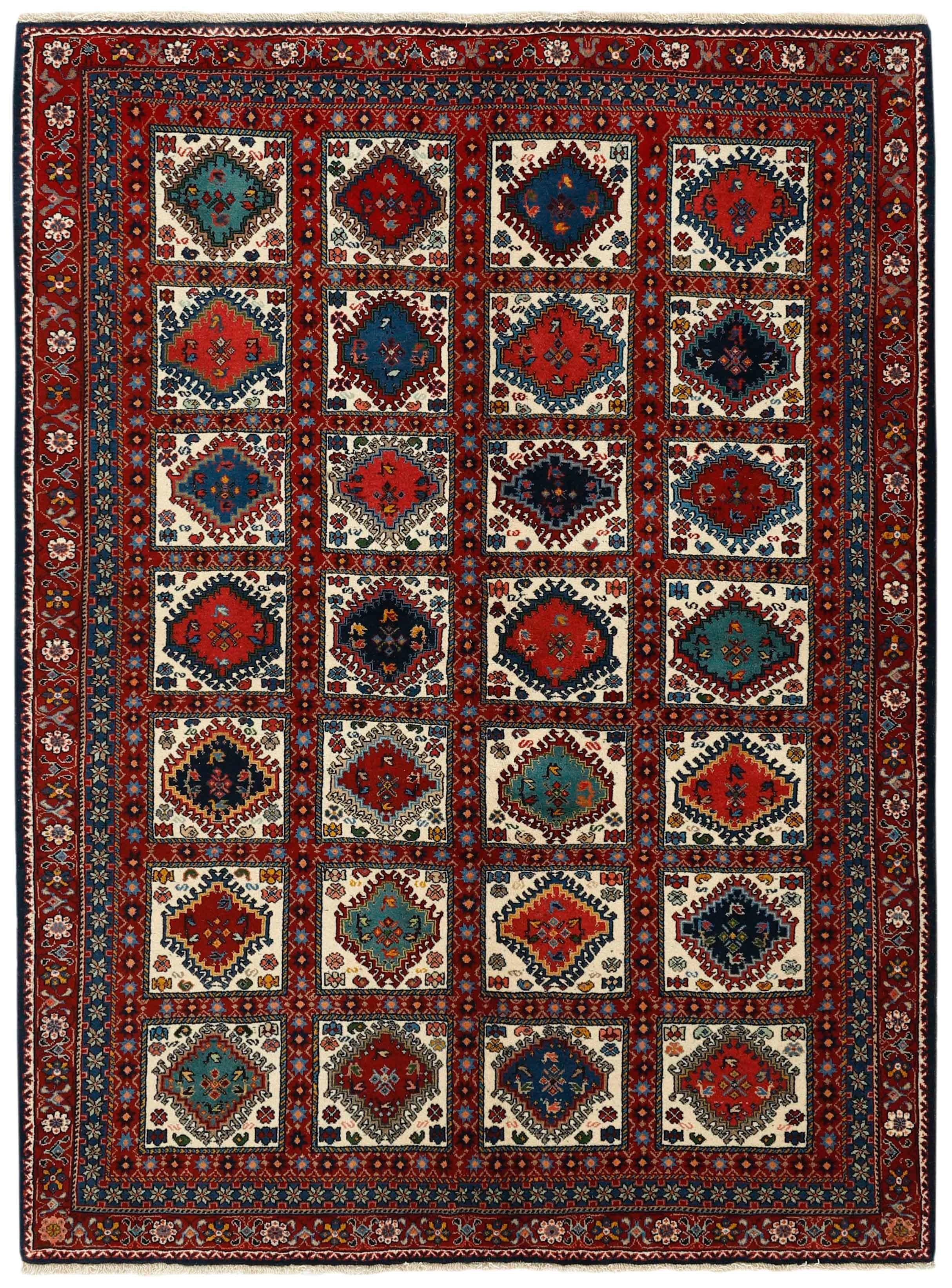 multicolour authentic persian rug with a traditional design