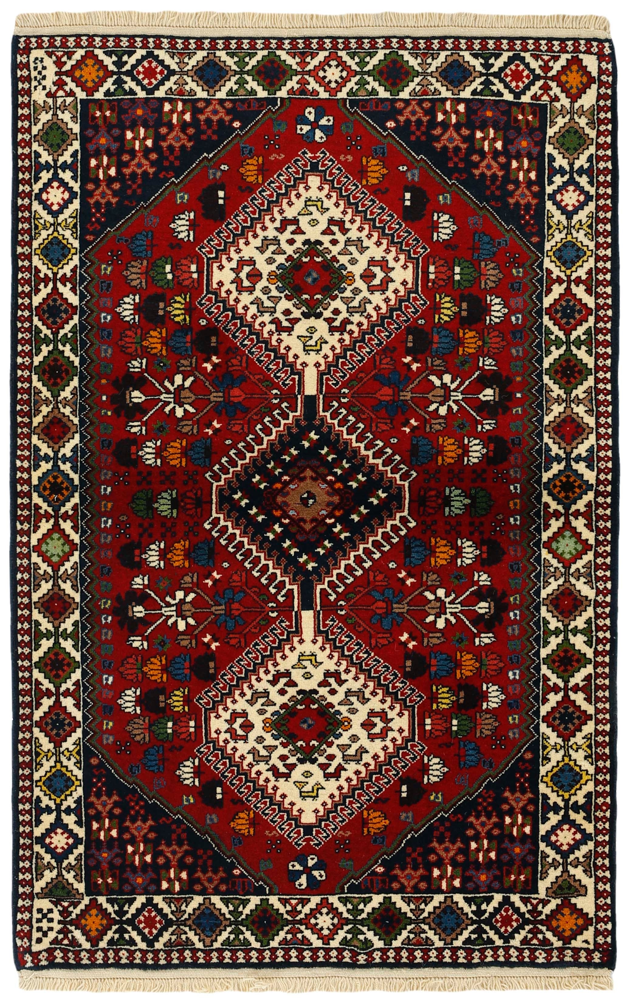 multicolour authentic persian rug with a traditional design