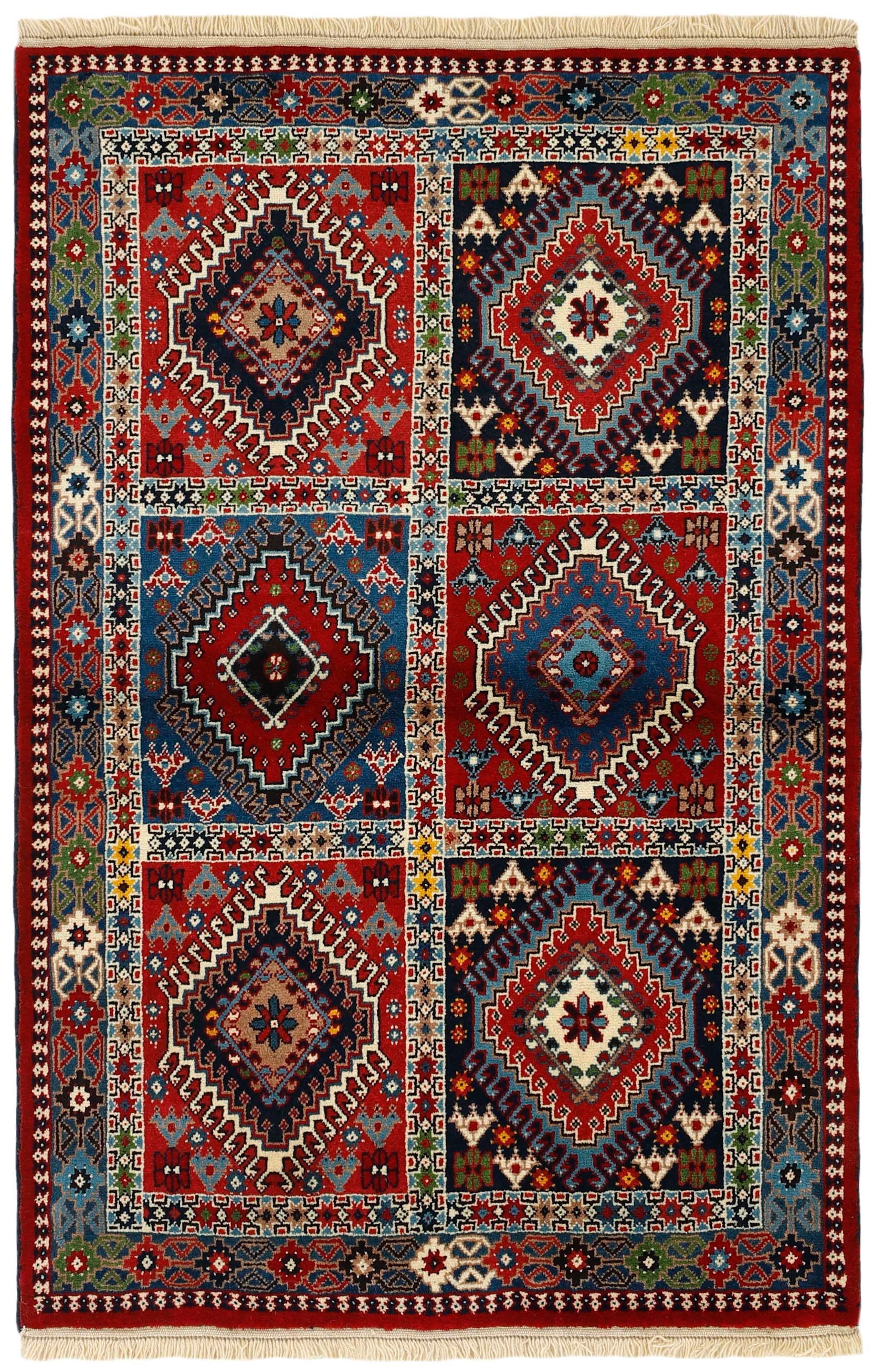 multicolour authentic persian rug with a traditional design