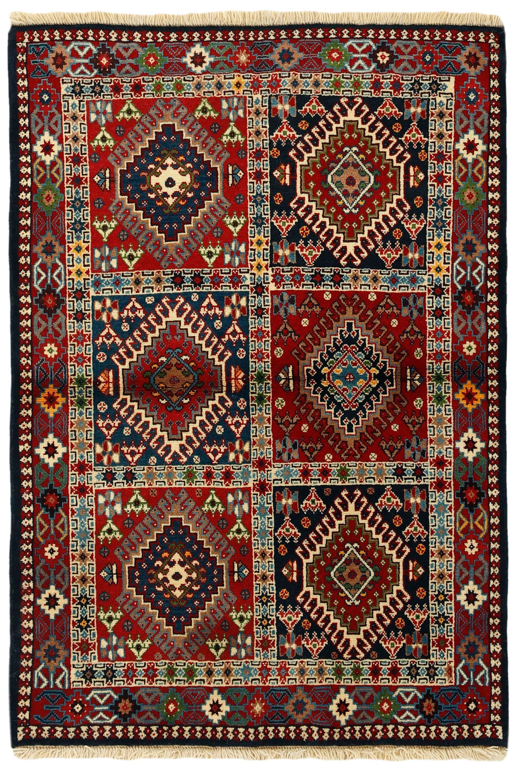 multicolour authentic persian rug with a traditional design