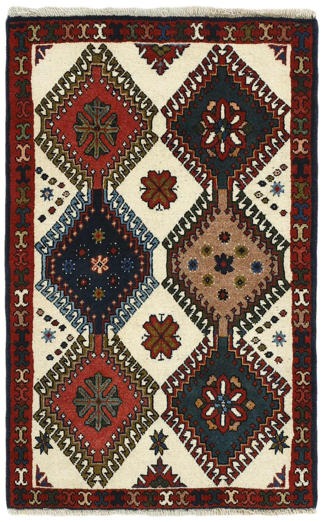 multicolour authentic persian rug with a traditional design