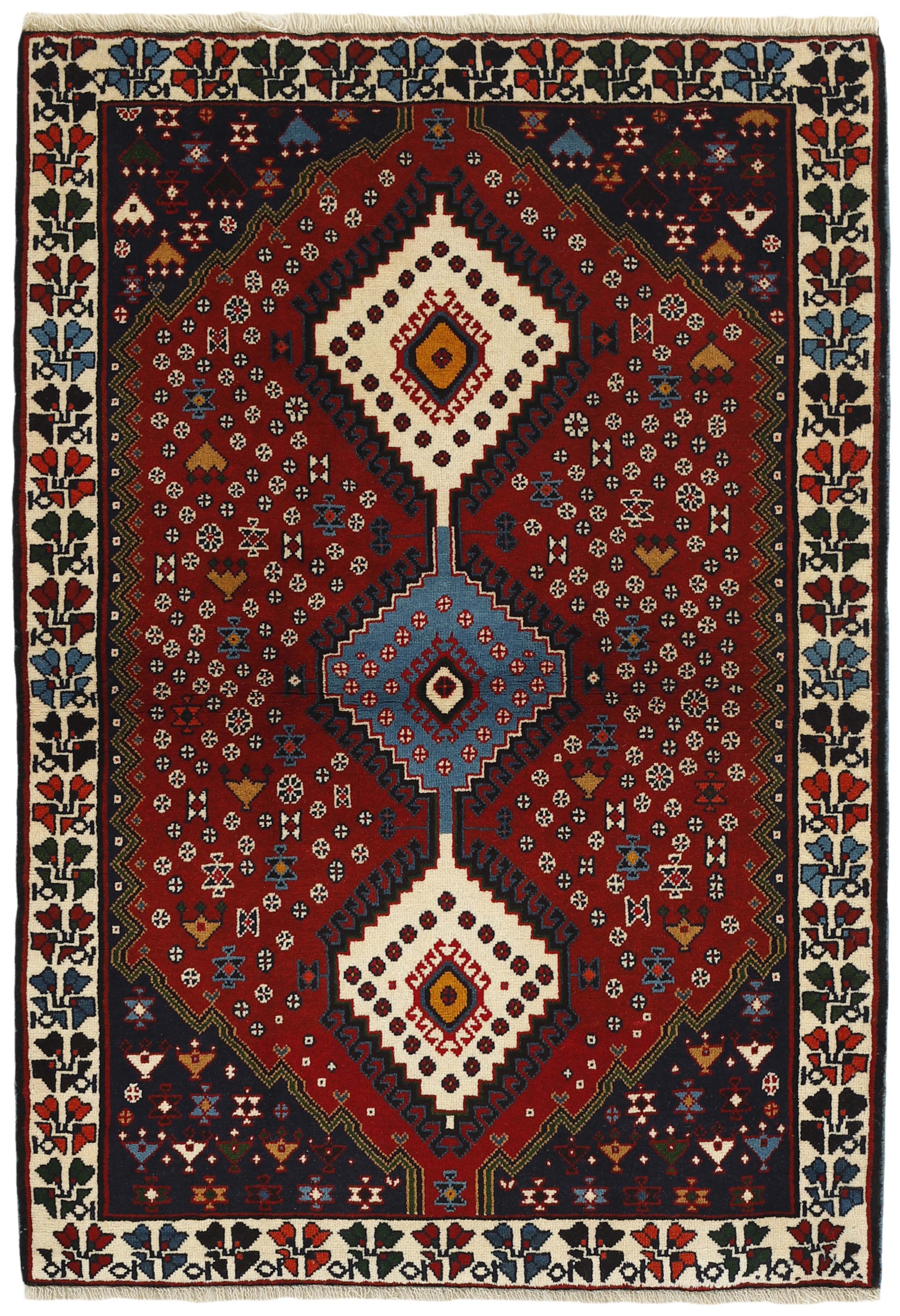 multicolour authentic persian rug with a traditional design