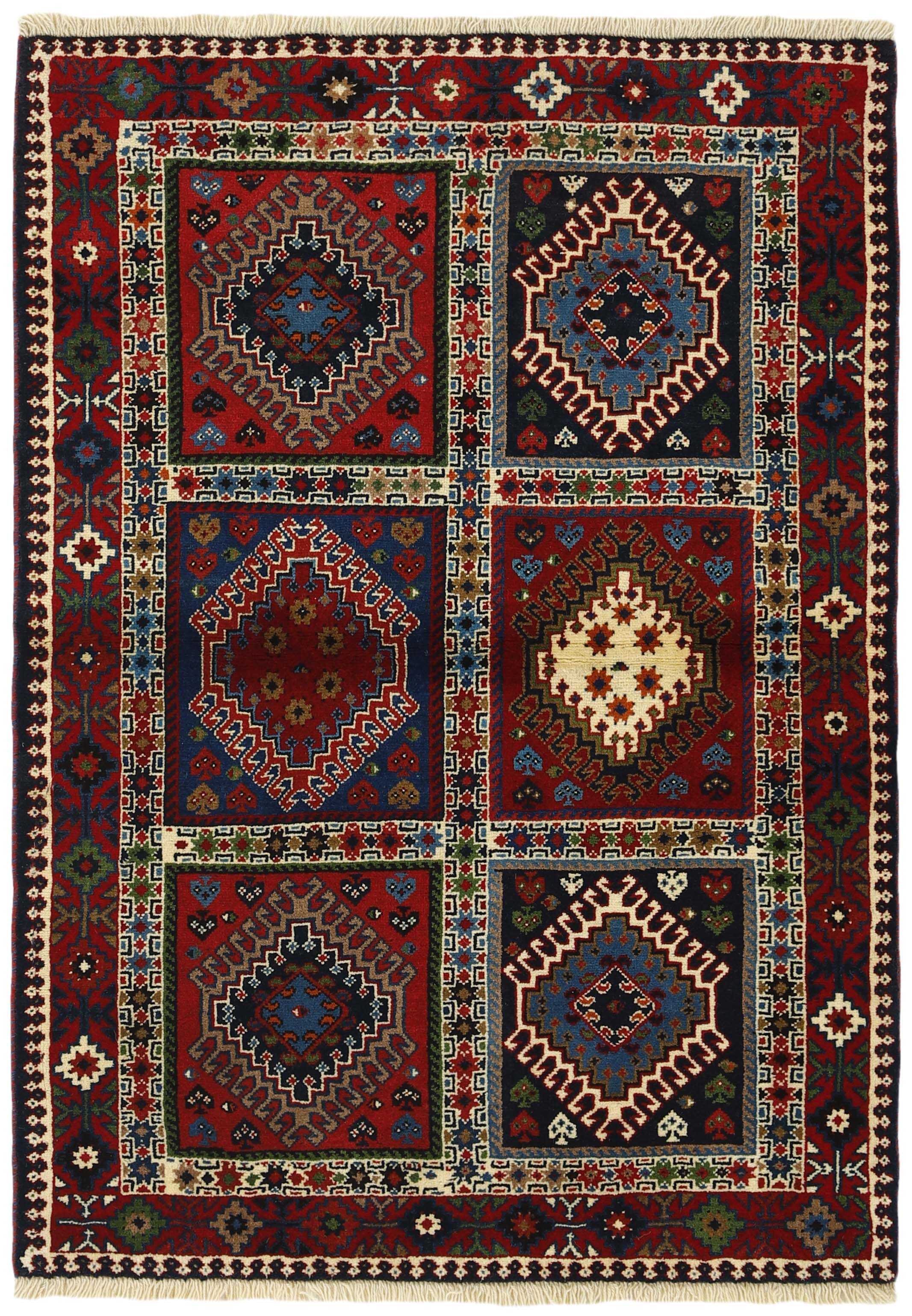 multicolour authentic persian rug with a traditional design