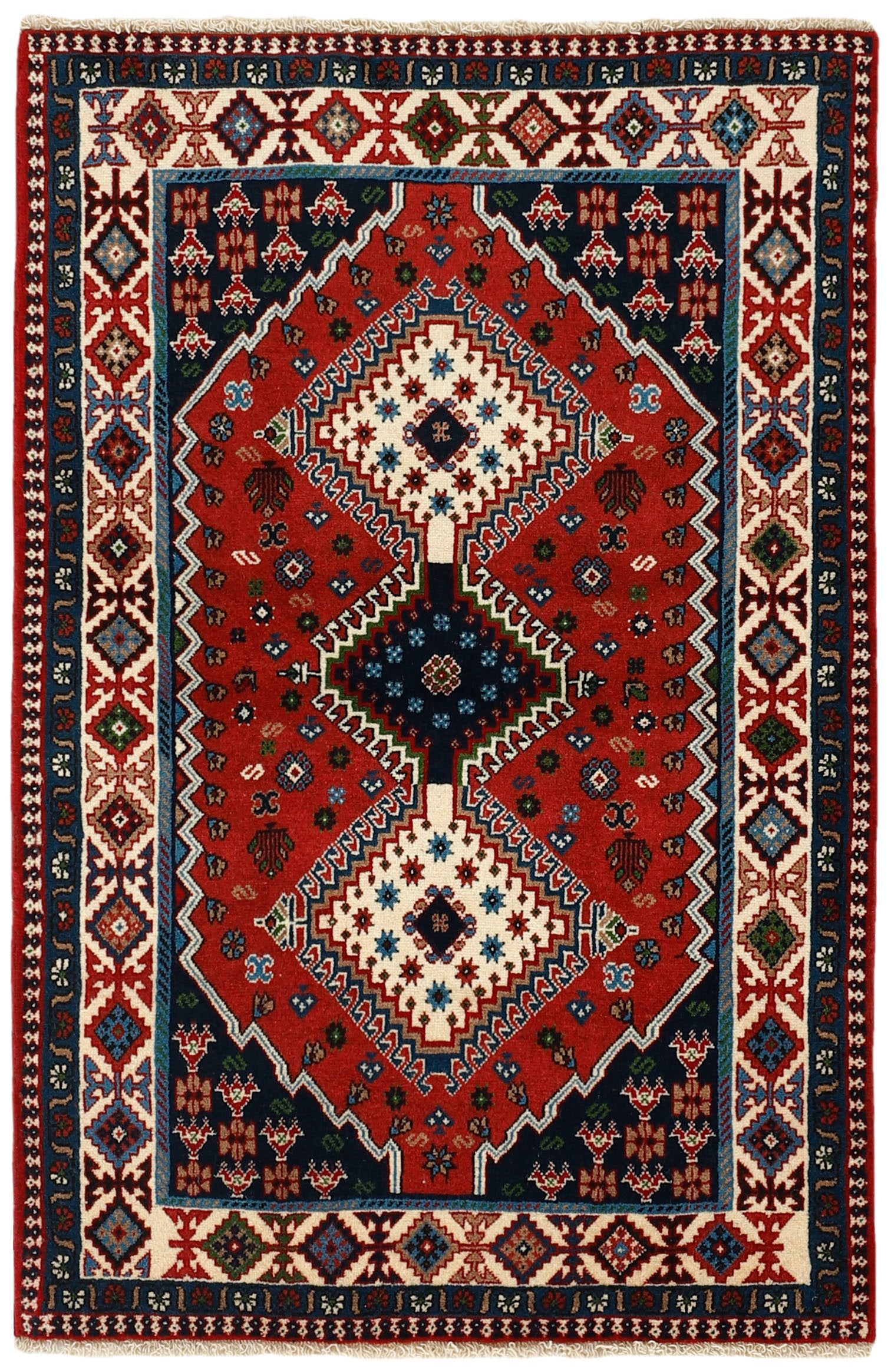 multicolour authentic persian rug with a traditional design